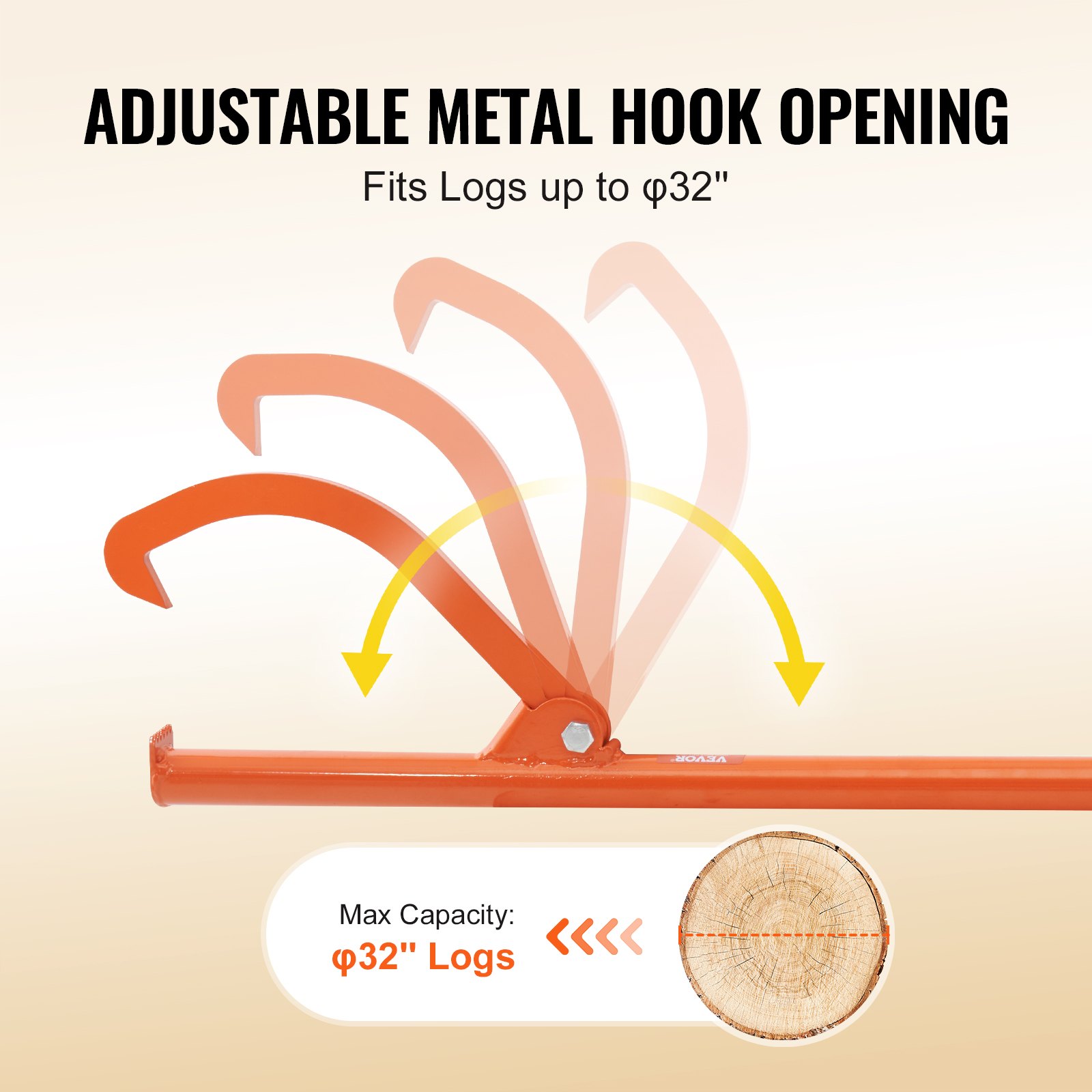 Cant Hook Tool, 46.5 in, Heavy Duty Steel Log Roller, Log Lifter Timber Jack 32