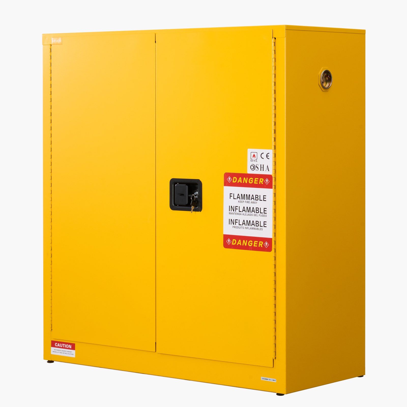 Flammable Cabinet, 109.2 x 46 x 118 cm, 29 Gallon Flammable Storage Cabinet with Adjustable Shelf, Cold-Rolled and Galvanized Steel Fire Cabinets, for Commercial Industrial and Home Use, Yellow - Image 1