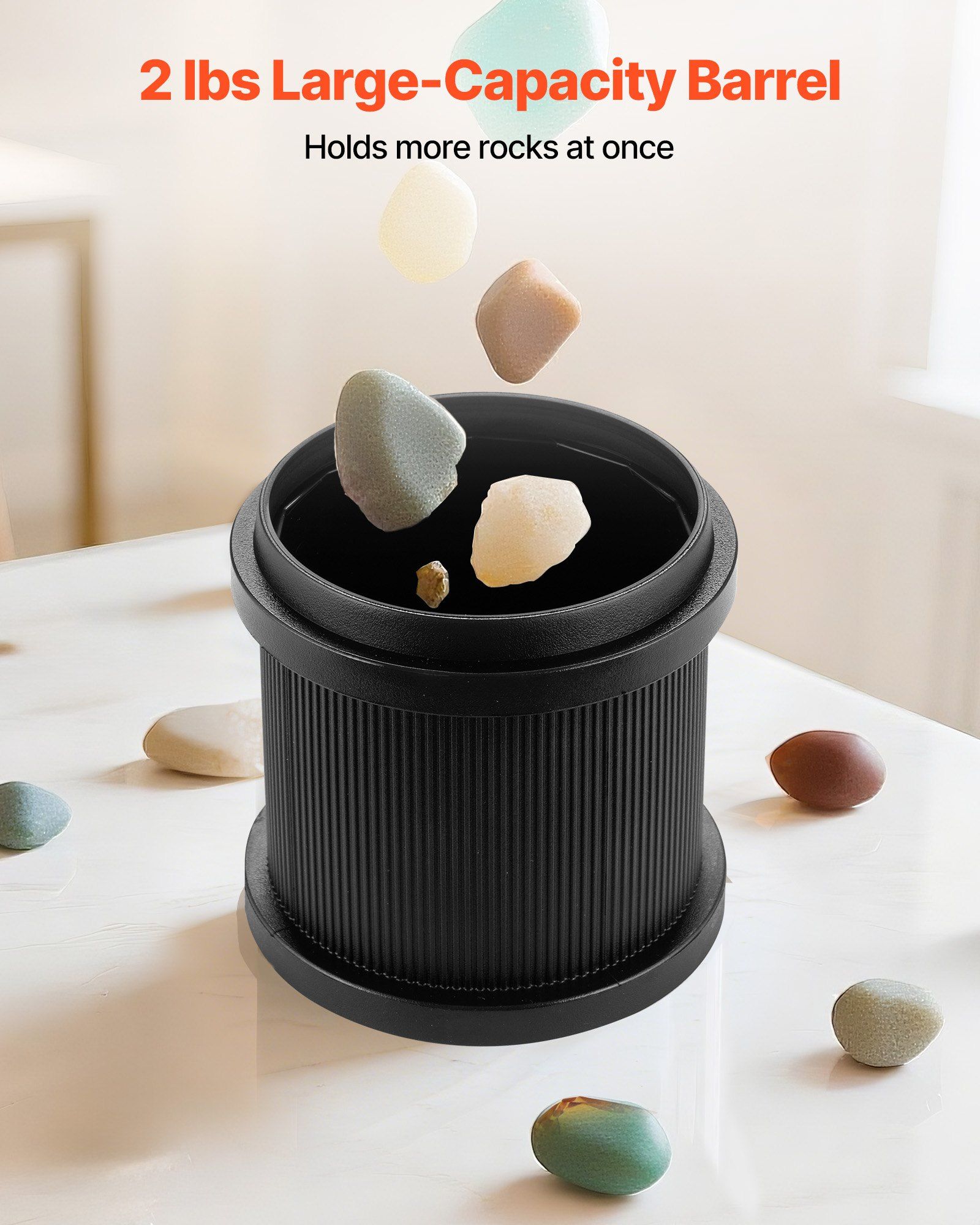 Rock Tumbler Kit, 2 lbs Rock Polishing Kit, 4 Speed Settings 9-Day Polishing Timer Stone Polishing Kit, Rock Polisher with Rough Gemstones and Polishing Grits, Rock Polisher for Adults Kids - Image 5