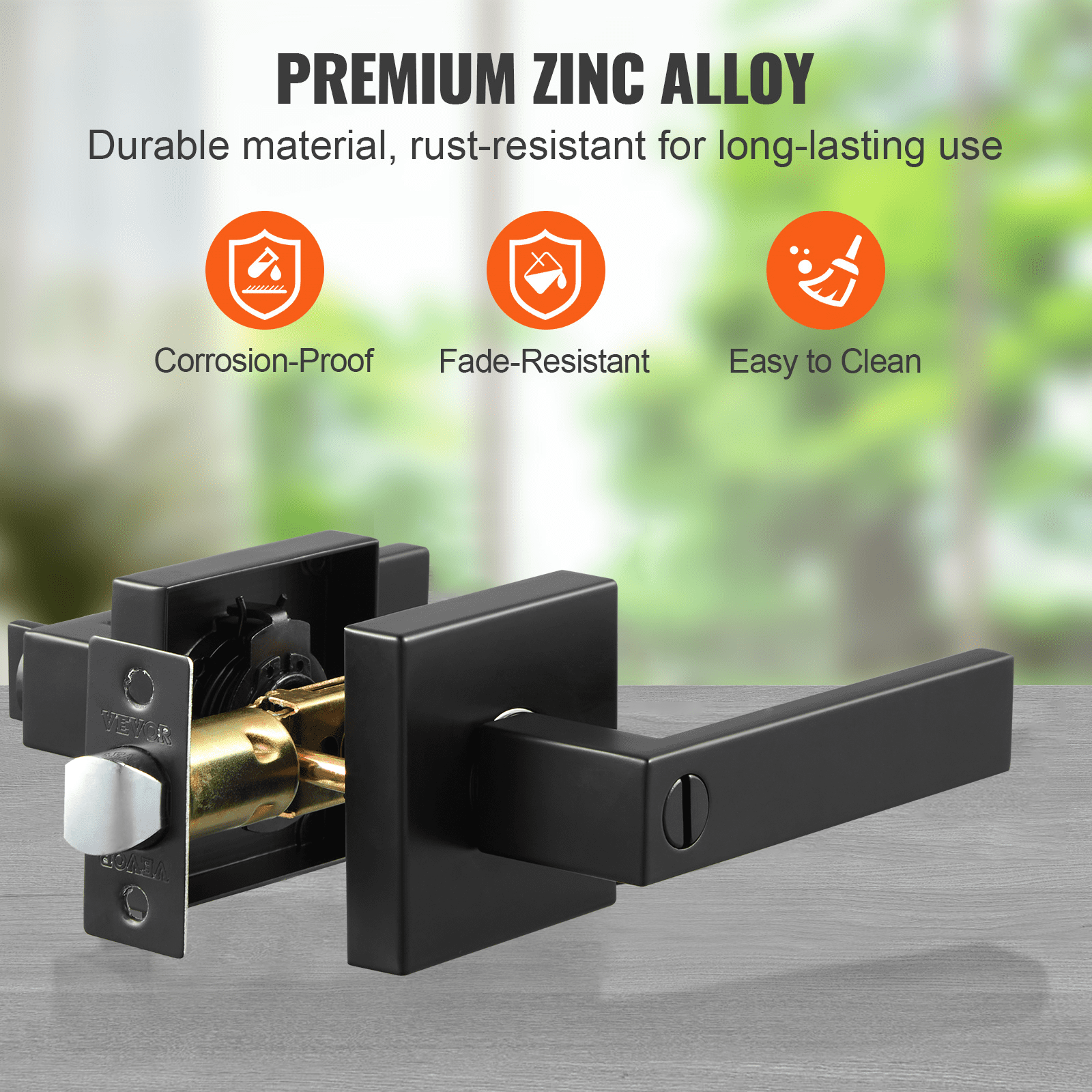 Privacy Door Handle, 10 Pack Matte Black Door Lever, Left or Right Handing Reversible Lever with Keyless Lock, 45° Rotation to Open, Universal Square Interior for Bedroom and Bathroom Doors - Image 5