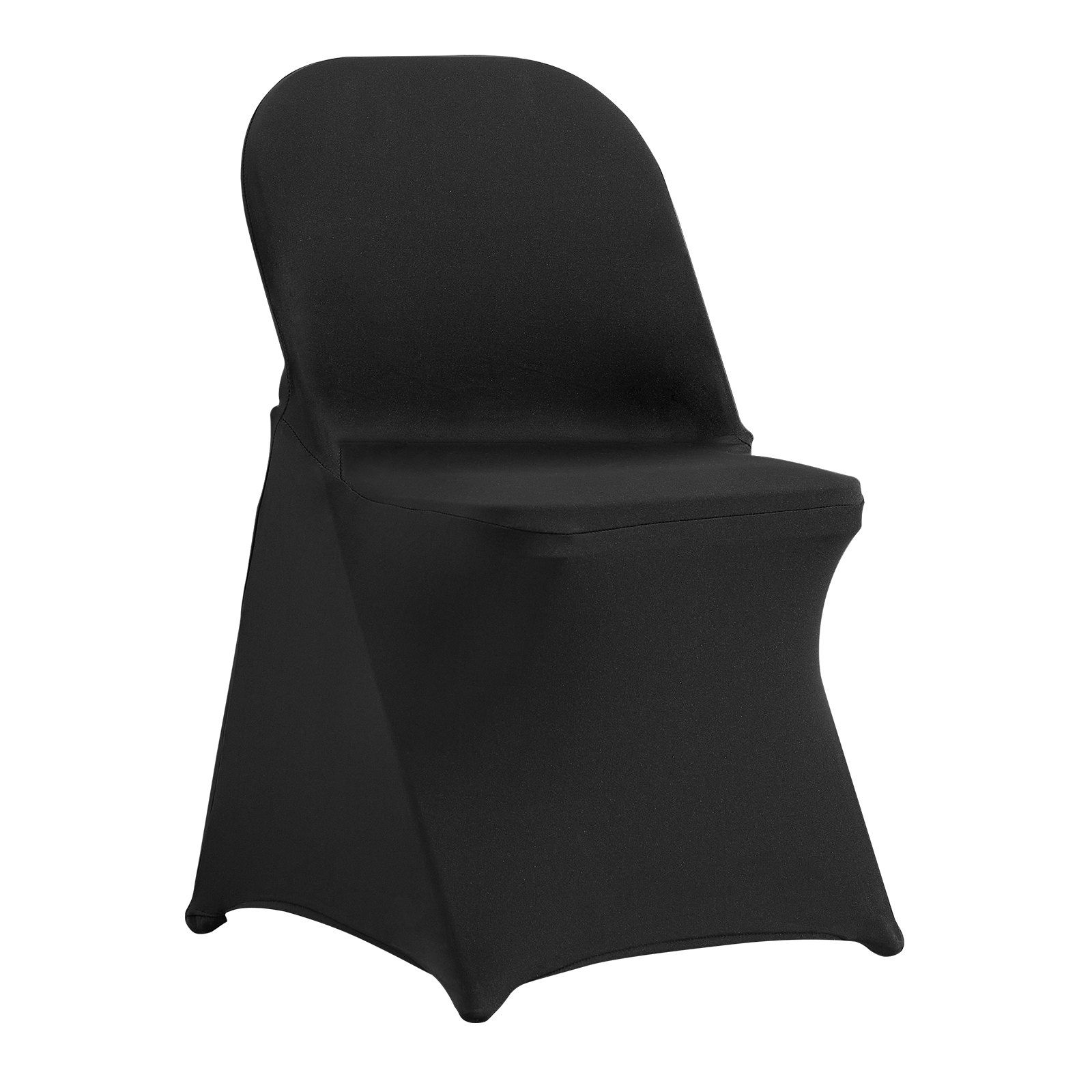 Stretch Spandex Folding Chair Covers, Universal Fitted Chair Cover, Removable Washable Protective Slipcovers, for Wedding, Holiday, Banquet, Party, Celebration, Dining (100PCS Black) - Image 1