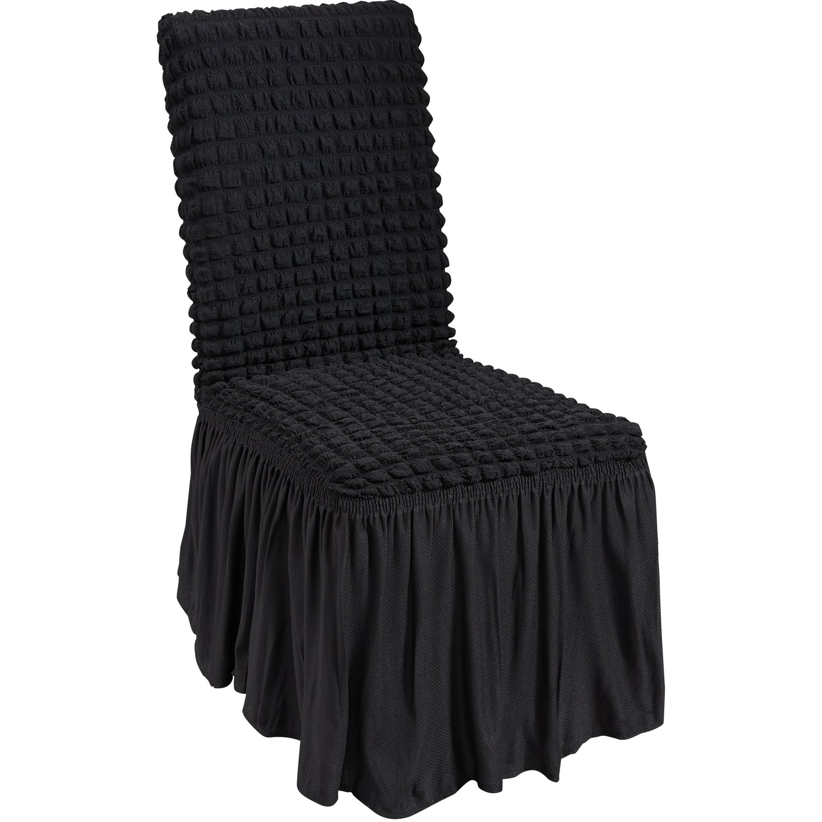 Stretch Spandex Folding Chair Covers, Universal Fitted Chair Cover with Skirt, Removable Washable Protective Slipcovers, for Wedding, Holiday, Banquet, Party, Celebration, Dining (4 PCS Black) - Image 1