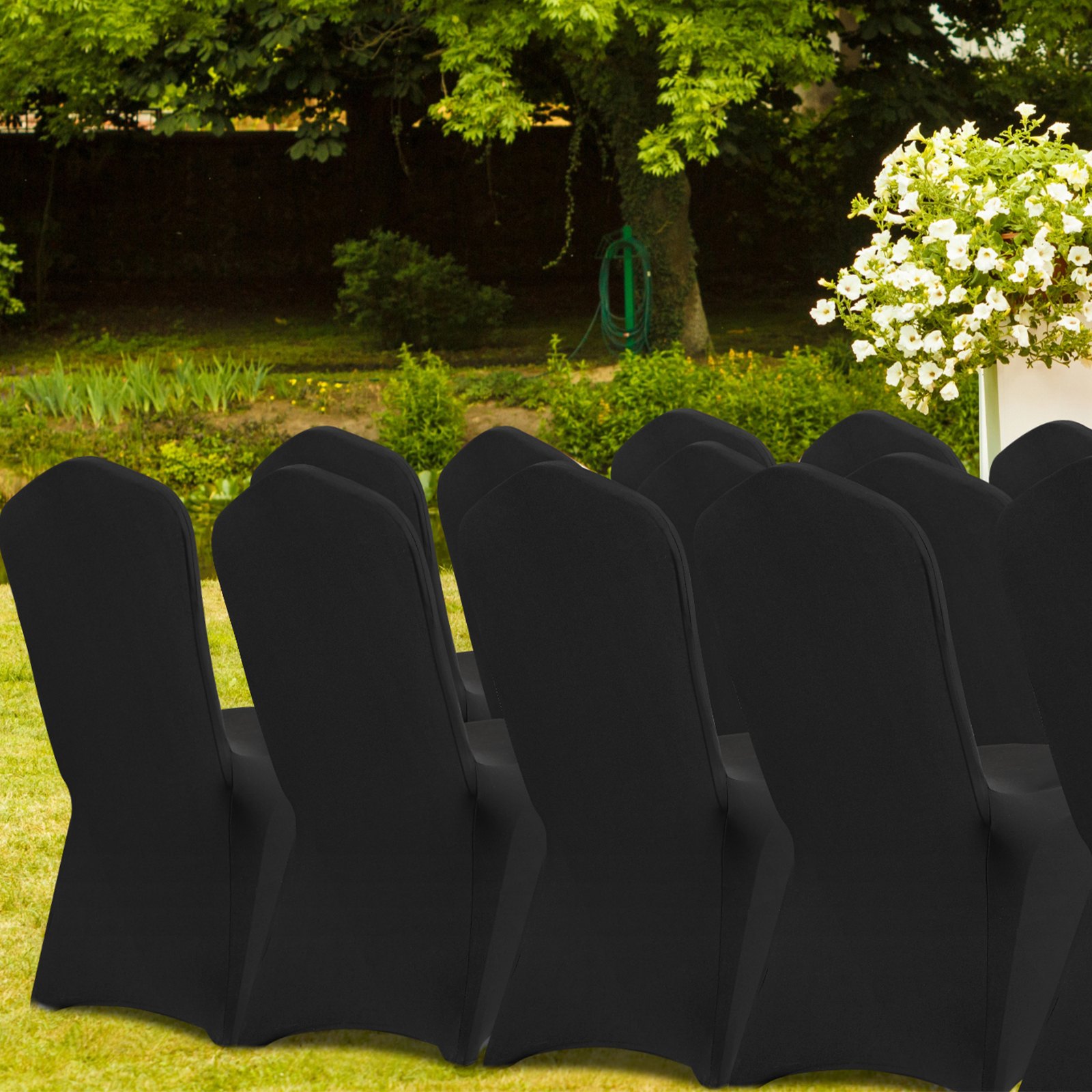Stretch Spandex Folding Chair Covers, Universal Fitted Chair Cover, Removable Washable Protective Slipcovers, for Wedding, Holiday, Banquet, Party, Celebration, Dining (50PCS Black) - Image 8