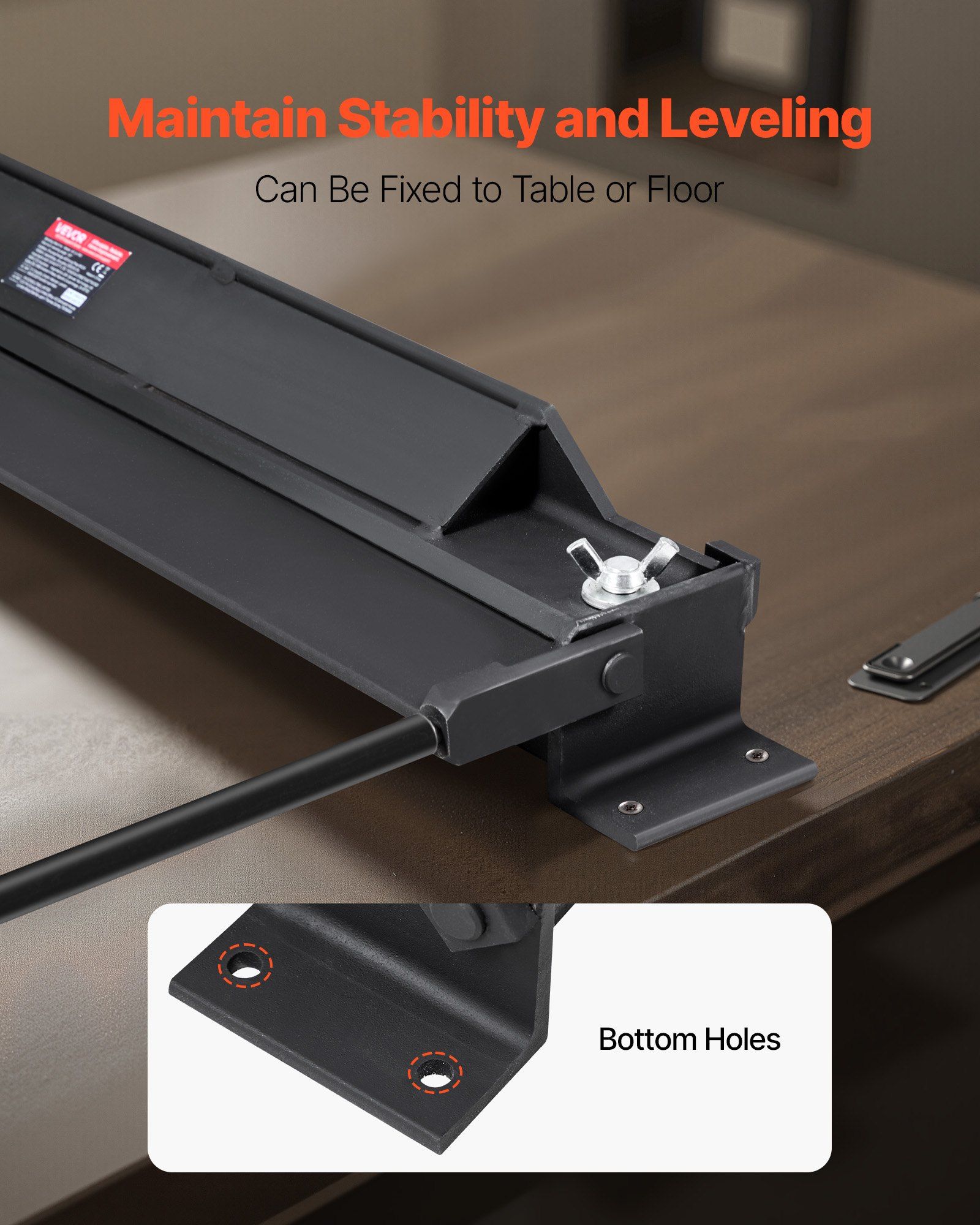 Box and Pan Brake, 762 mm Sheet Metal Bending Brake, 18-Gauge Capacity, 0-135 Degree Adjustable, Metal Bender Machine, No Wobbling, Heavy-Duty Aluminum Folder for Precise Batch Bending - Image 6
