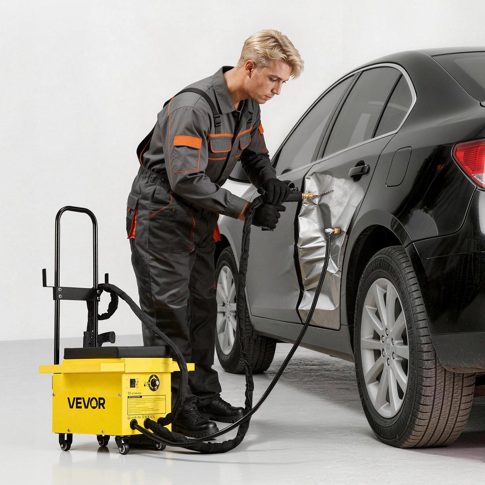 4.5KW Professional Stud Welder Dent Repair Kit with 2 Welding Guns & 6 Modes, All in One Dent Repair Workstation with Extended Handle, Padded Seat and Accessory Tray - Image 8