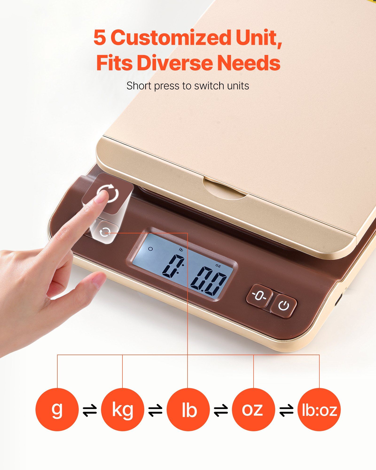 Digital Shipping Postal Scale, 2 g High Accuracy, 40 kg Postal Scale with Hold/Tare/Auto-off Function, Flip Holder Design & Easy Calibration, Fit for Home and Office Use, Battery Included - Image 3