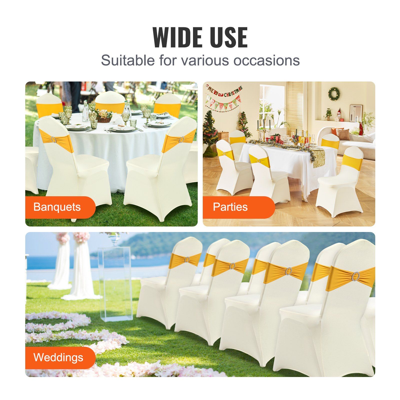 Stretch Spandex Folding Chair Covers, Universal Fitted Chair Cover, Removable Washable Protective Slipcovers, for Wedding, Holiday, Banquet, Party, Celebration, Dining (30PCS Beige) - Image 6