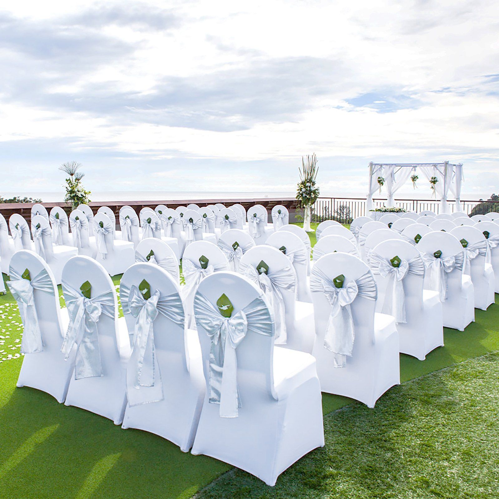 Stretch Spandex Folding Chair Covers, Universal Fitted Chair Cover, Removable Washable Protective Slipcovers, for Wedding, Holiday, Banquet, Party, Celebration, Dining (12PCS White) - Image 8