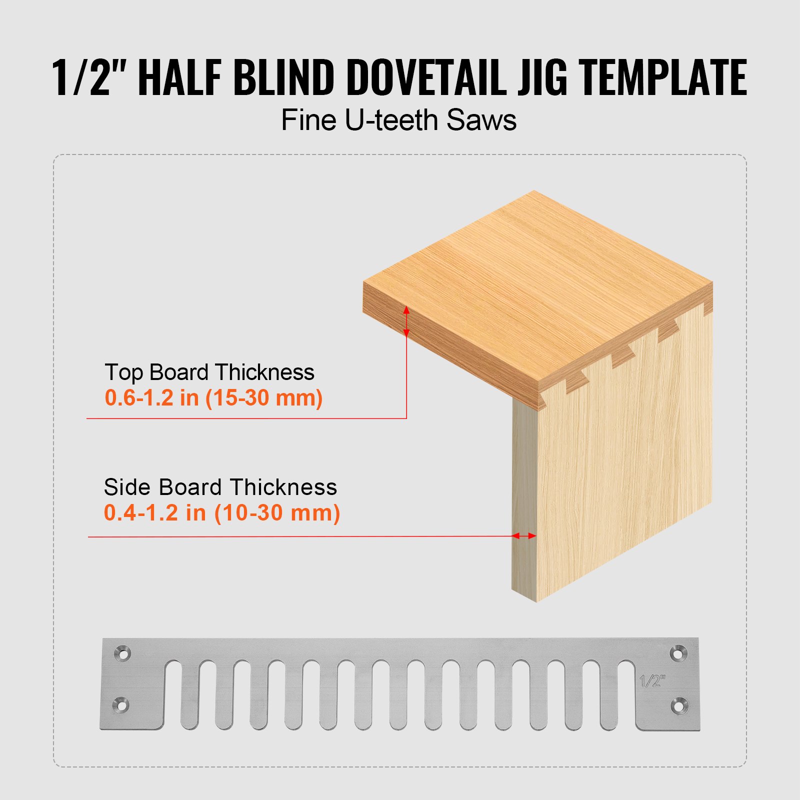 Dovetail Jig, 310 mm Width, Dove Tailing Router Jigs with Router Bit & 1/2” Template, Precise Alignment Dove Tail Jig, Mortise and Tenon Jig Woodworking Tools for Furniture & Wood Cabinet Making - Image 3
