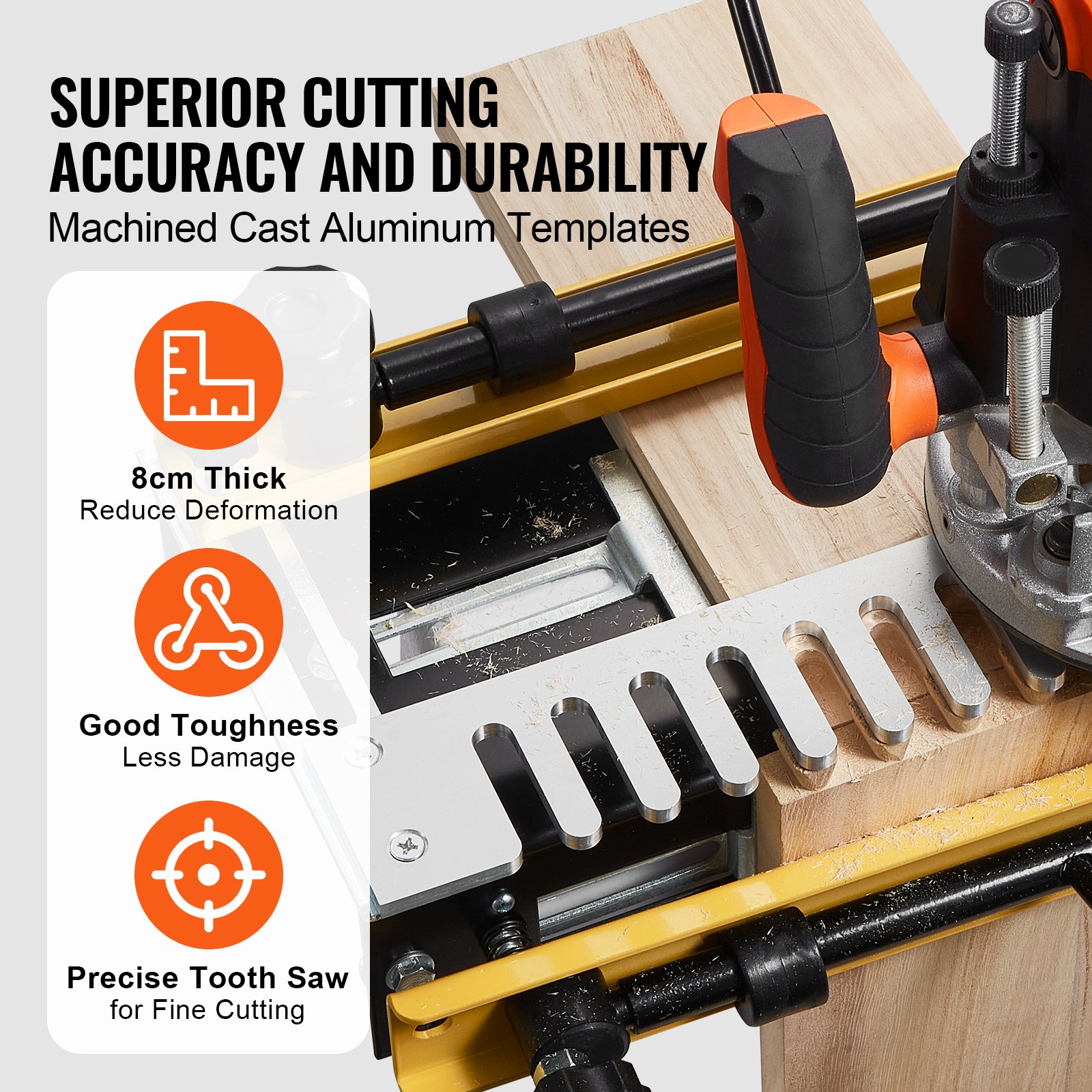 Dovetail Jig, 310 mm Width, Dove Tailing Router Jigs with Router Bit & 1/2” Template, Precise Alignment Dove Tail Jig, Mortise and Tenon Jig Woodworking Tools for Furniture & Wood Cabinet Making - Image 4