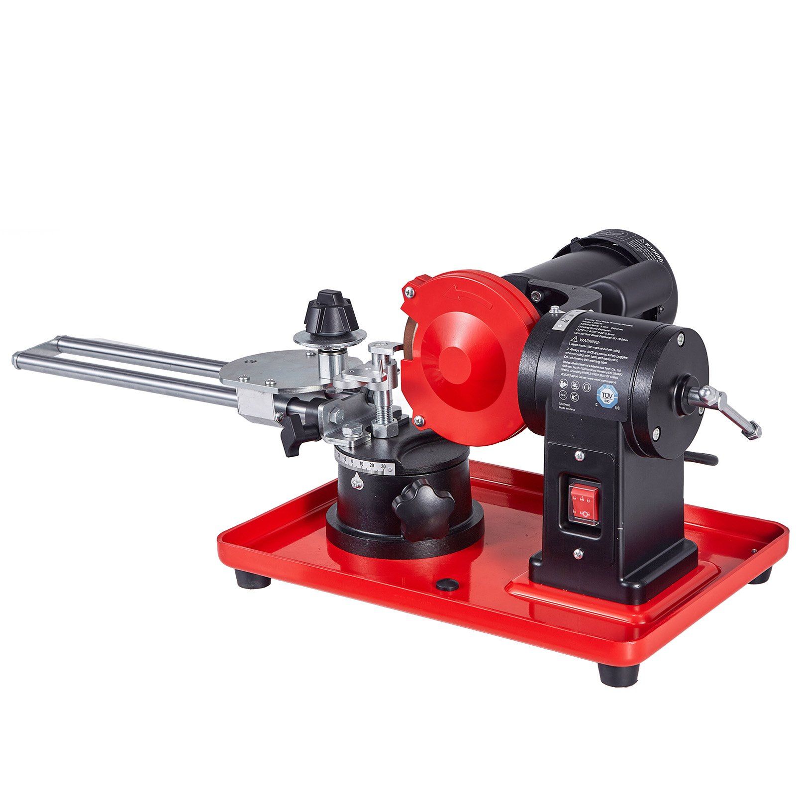 Circular Saw Blade Sharpener, 370W 2890RPM Rotary Angle Mill Grinder Sharpening Machine with 125mm Grinding Wheel & 6 Saw Centerings - Fits Φ80mm to Φ700mm Circular Saw Blades - Image 1