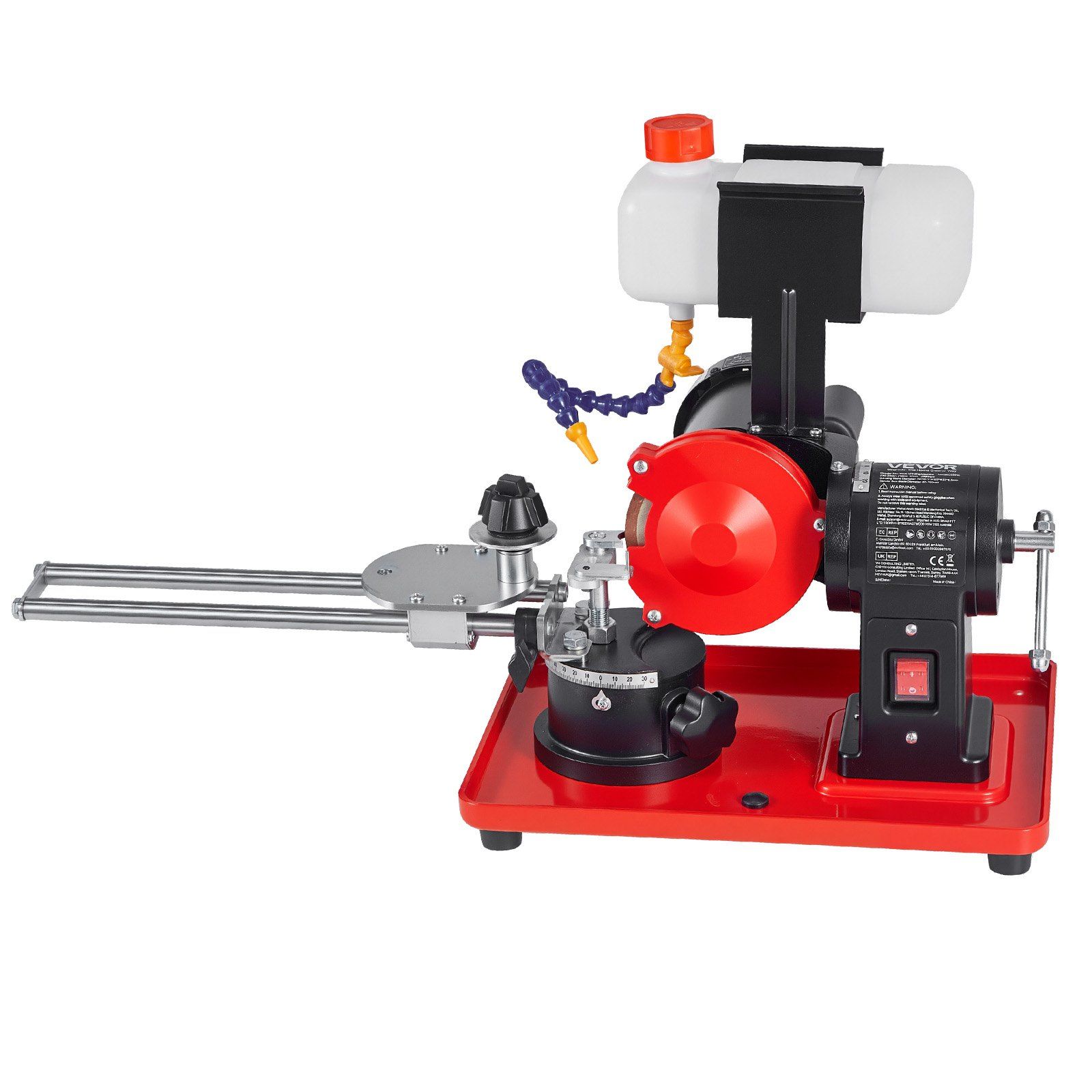 Circular Saw Blade Sharpener with Water Tank, 370W 2890RPM Rotary Angle Mill Grinder, Water Injection Sharpening Machine with 125mm Grinding Wheel - Fits Φ80mm to Φ700mm Circular Saw Blades - Image 1