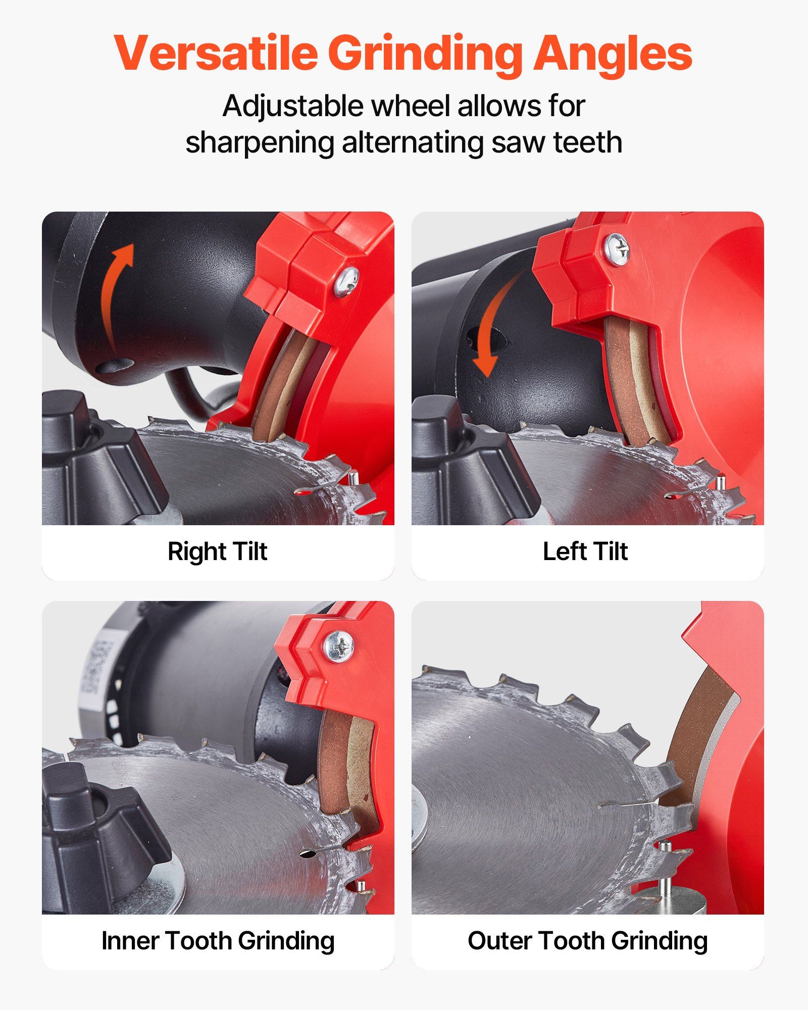 Circular Saw Blade Sharpener with Water Tank, 370W 2890RPM Rotary Angle Mill Grinder, Water Injection Sharpening Machine with 125mm Grinding Wheel - Fits Φ80mm to Φ700mm Circular Saw Blades - Image 5
