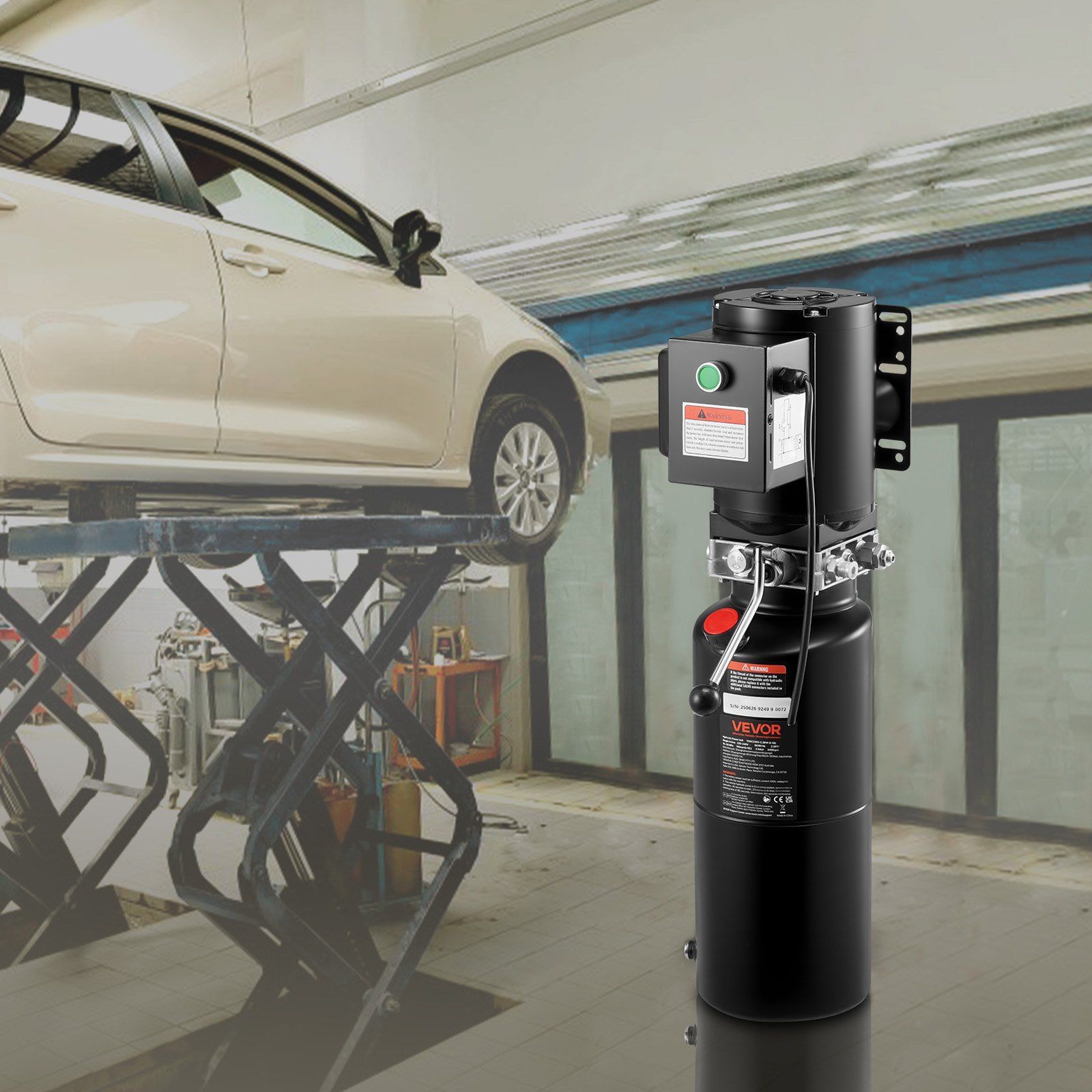 Hydraulic Pump Power Unit, AC 220V, 10 Quart Single Acting Hydraulic Unit, 6.3 L/min Oil Flow, Max Discharge Pressure 22 MPa for Dump Truck, Auto Repair Garage, Car Lifting Platforms, Black - Image 8