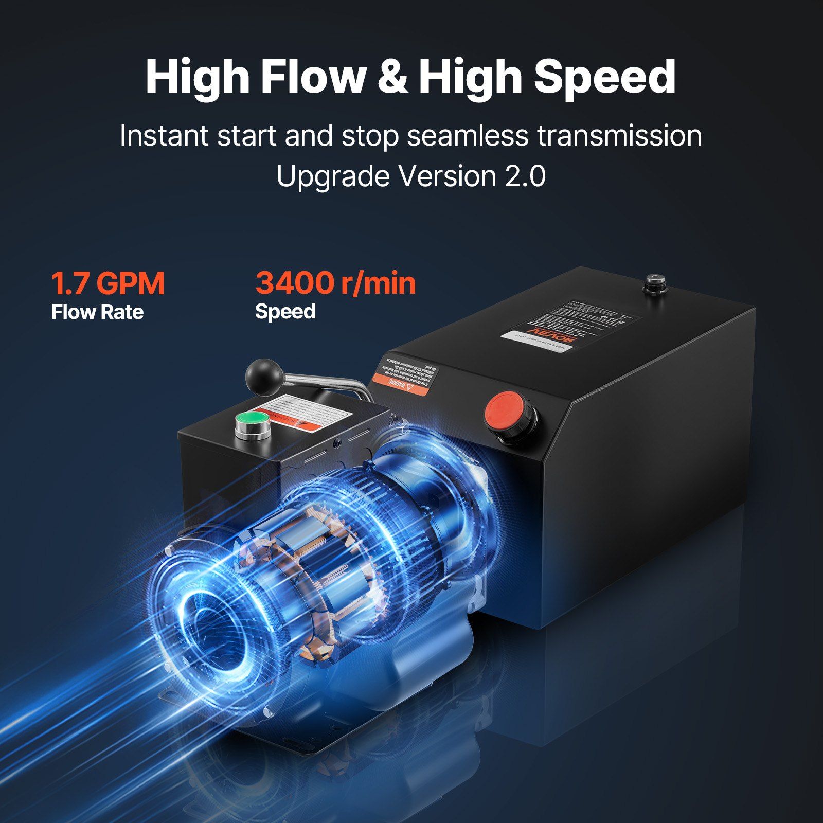 Hydraulic Pump Power Unit, AC 220V, 15 Quart Single Acting Hydraulic Unit, 6.3 L/min Oil Flow, Max Discharge Pressure 22 MPa for Dump Truck, Auto Repair Garage, Car Lifting Platforms, Black - Image 5