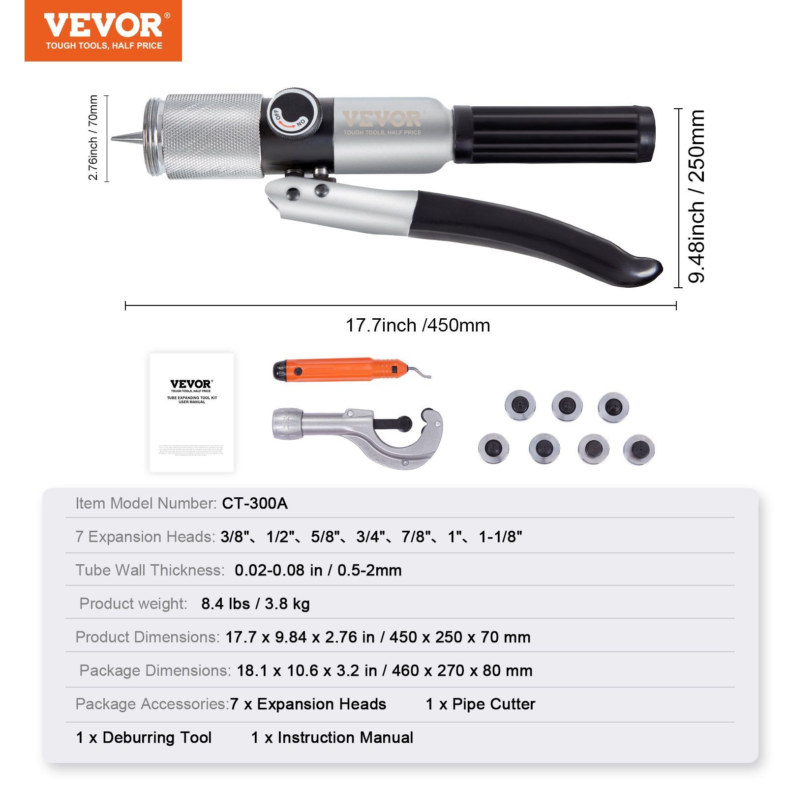 Hydraulic Tube Expander, 3/8
