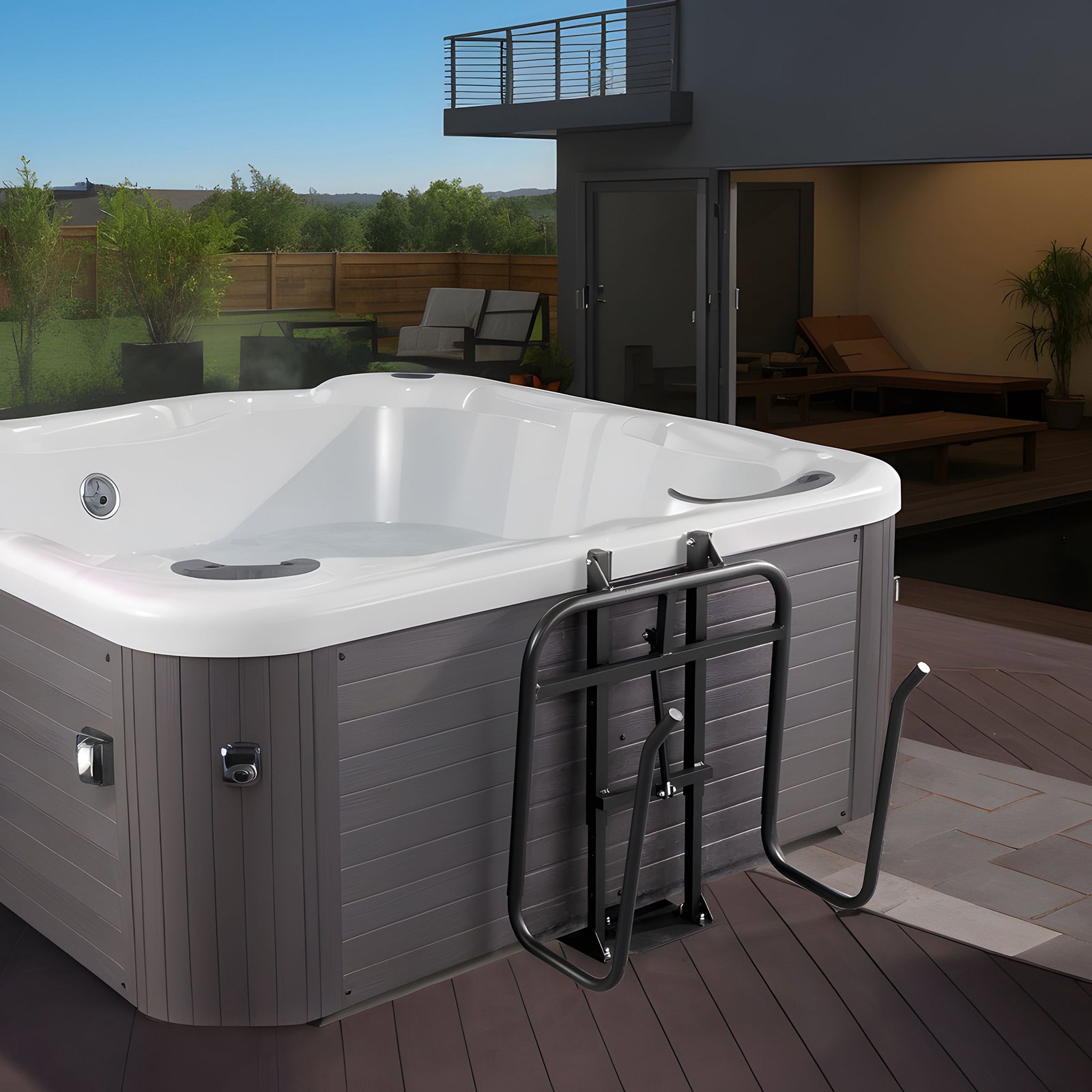 Hot Tub Cover Lift, Spa Cover Lift, Hydraulic, Height 84.07cm - 104.9cm Width 134.87cm - 234.95cm Adjustable, Installed Underneath on one Sides, Suitable for Various Sizes of Hot Tubs, Spa - Image 8