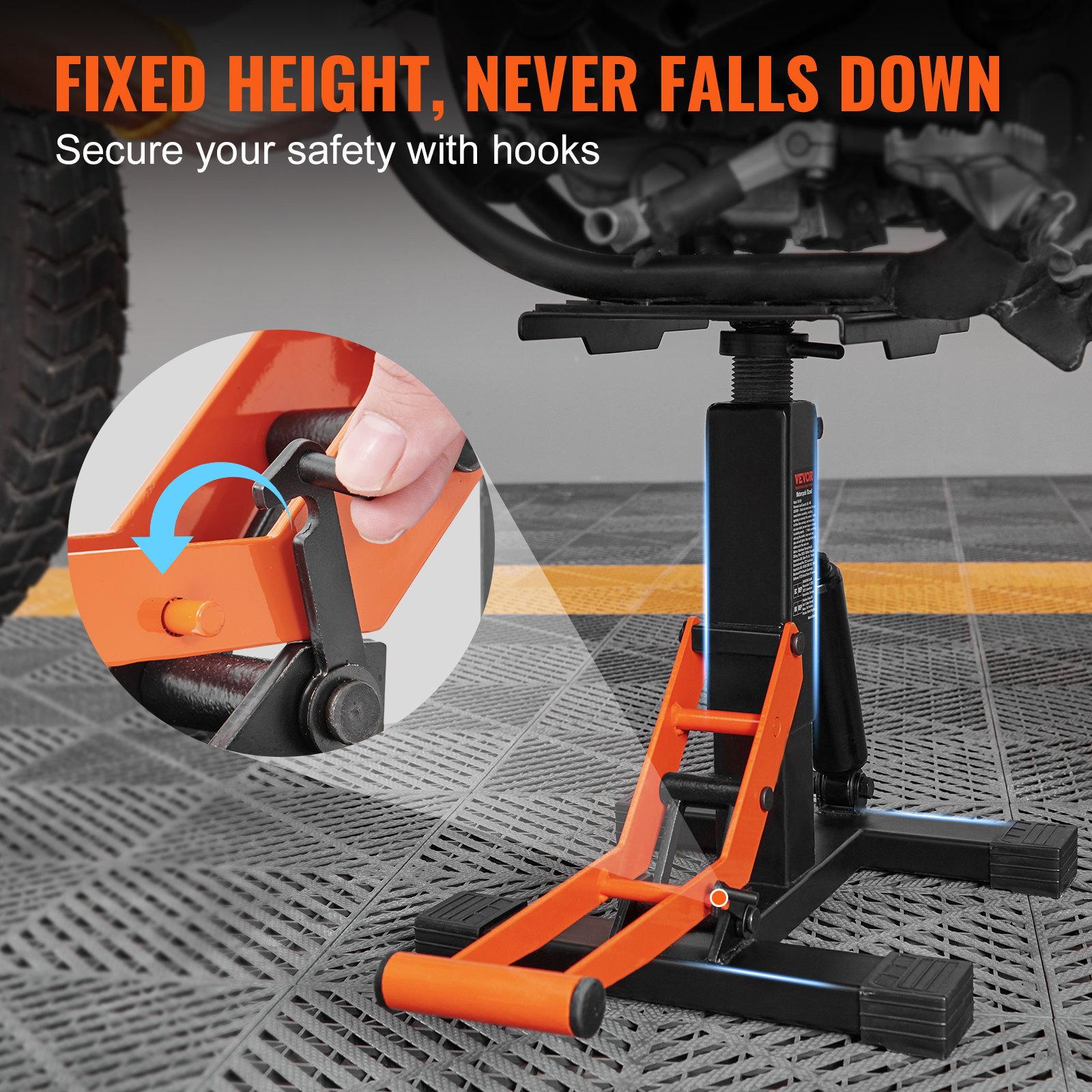 Dirt Bike Lift Stand, Motorcycle Jack Lift Stand 440 lbs Capacity and Hydraulic Lift Operation, Adjustable Height Hoist Table, for Dirt Pit Bike Repair, Maintenance, Dirt Bike Accessories - Image 4