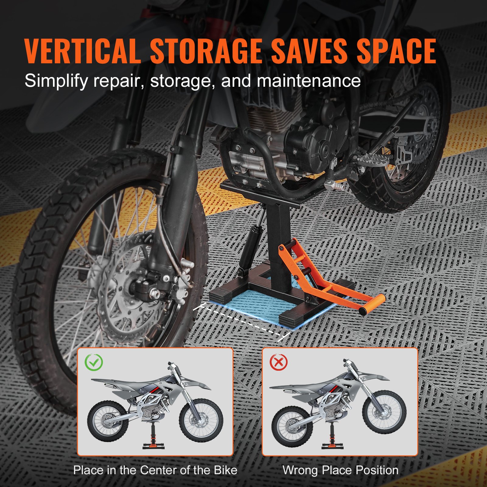 Dirt Bike Lift Stand, Motorcycle Jack Lift Stand 440 lbs Capacity and Hydraulic Lift Operation, Adjustable Height Hoist Table, for Dirt Pit Bike Repair, Maintenance, Dirt Bike Accessories - Image 6