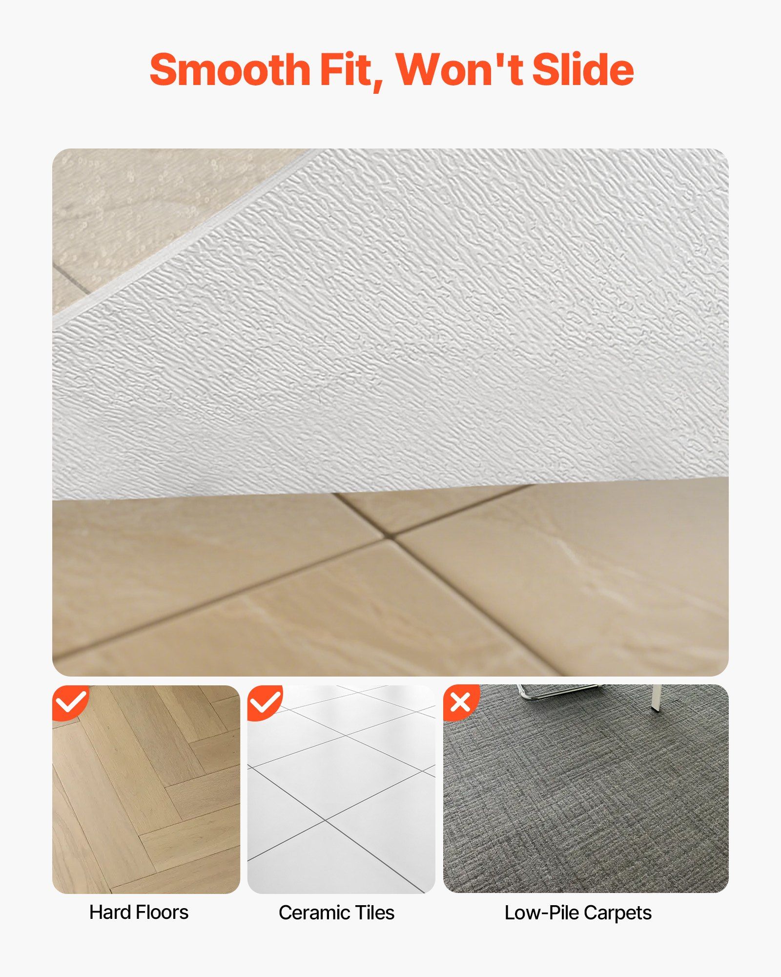 Chair Mat, 915 x 1225 mm Transparent Office Chair Mat for Hard Floors, Floor Protector for Rolling Chairs, Non-Slip & Easy to Clean, Smooth Glide Under Desk Rug for Home Office (Rectangular) - Image 3
