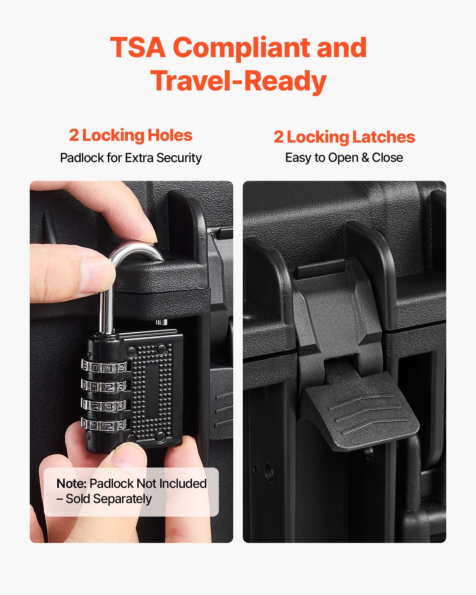 Hard Pistol Case, Heavy Duty Hard Gun Case with XPE Foam Lining, Waterproof Pistol Storage Box with Customizable Interior & Handle for Gun, Lenses, Camera, Gear, TSA Compliant, 491x434x211 mm - Image 6