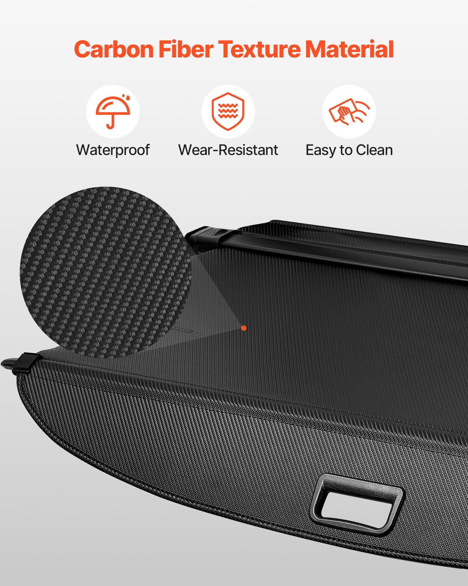 Retractable Cargo Cover, Carbon Fiber Texture Trunk Cover, Anti-Peeping Luggage Privacy Shield, Seamless Fixation Shade, Extended Version for GMC Terrain & Chevrolet Equinox 2018-2024 5-Seater - Image 5
