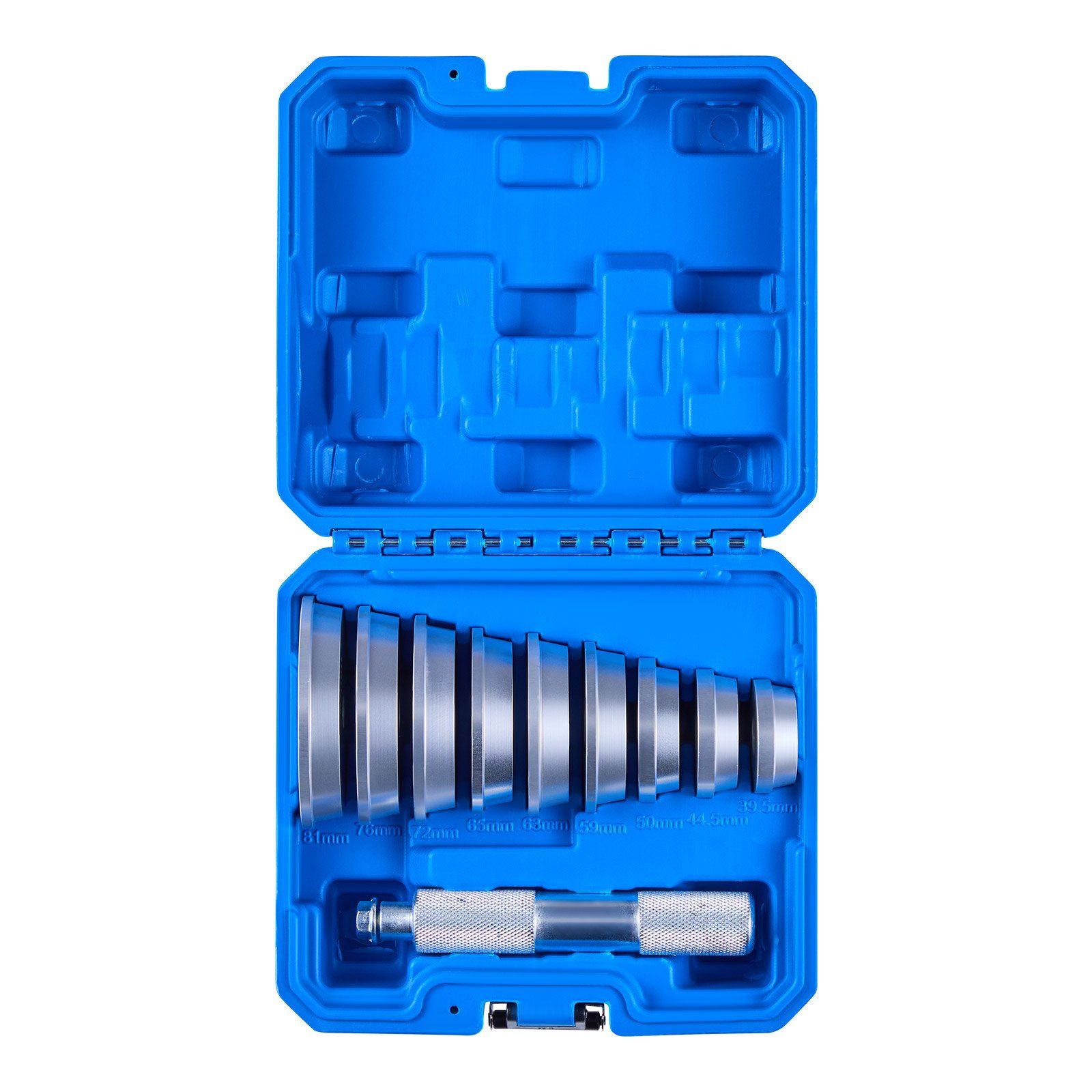 Bearing Press Kit, 10 Pcs, Bearing Race and Seal Driver Set with 9 Bushings and Handle Shaft, Bushing Driver Tool Set, Heavy Duty Aluminum Alloy Removal Installation Tool Kit with Storage Case - Image 1