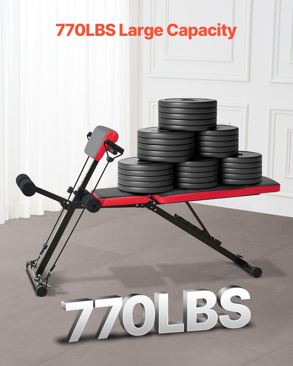 Multi-Functional Weight Bench for Full Body Workout, Roman Chair Hyperextension Bench, 770 lbs Adjustable & Foldable Equipment for Back Arm Core Ab Workout, Sit Up Exercise Machine for Home Gym - Image 3