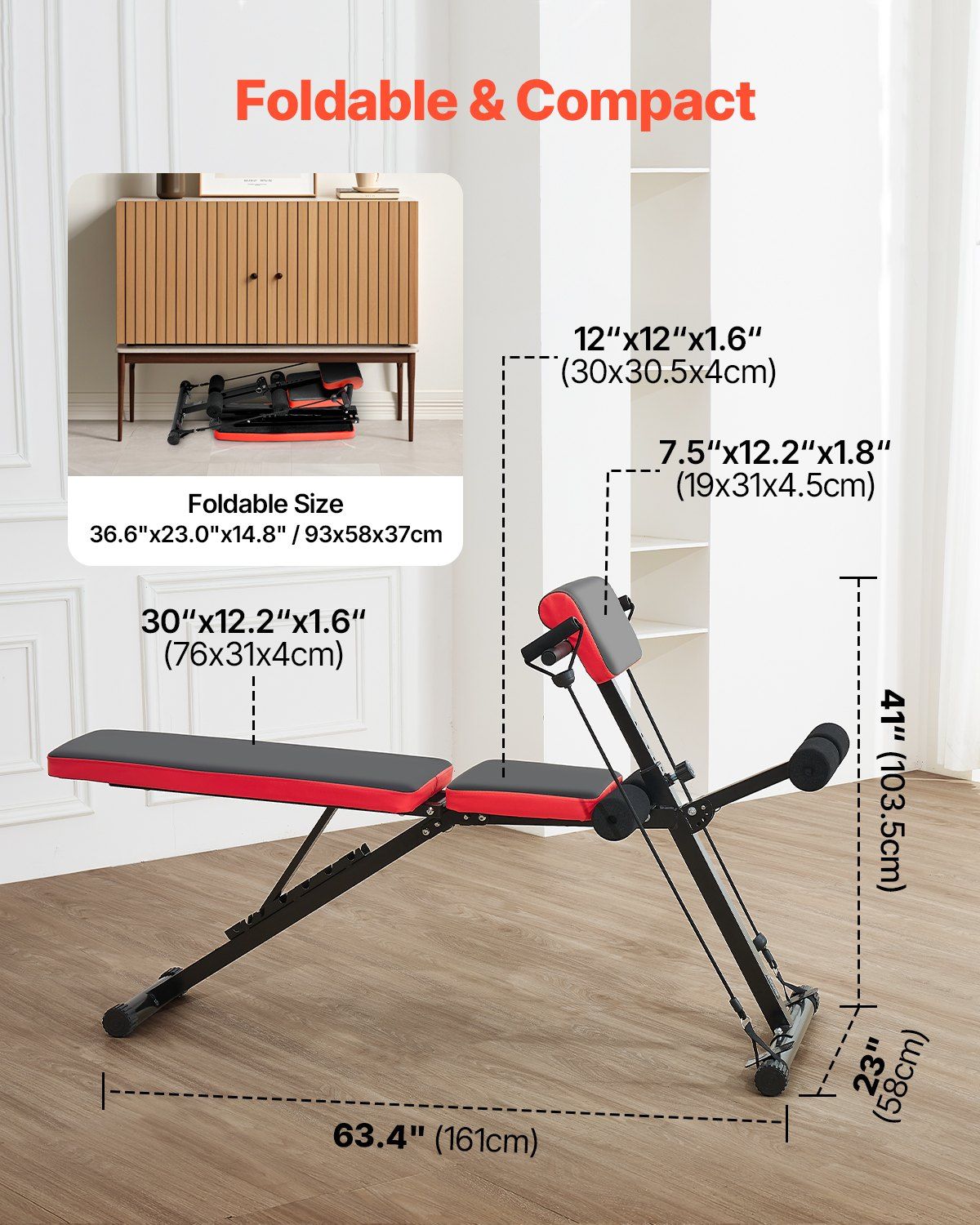 Multi-Functional Weight Bench for Full Body Workout, Roman Chair Hyperextension Bench, 770 lbs Adjustable & Foldable Equipment for Back Arm Core Ab Workout, Sit Up Exercise Machine for Home Gym - Image 6