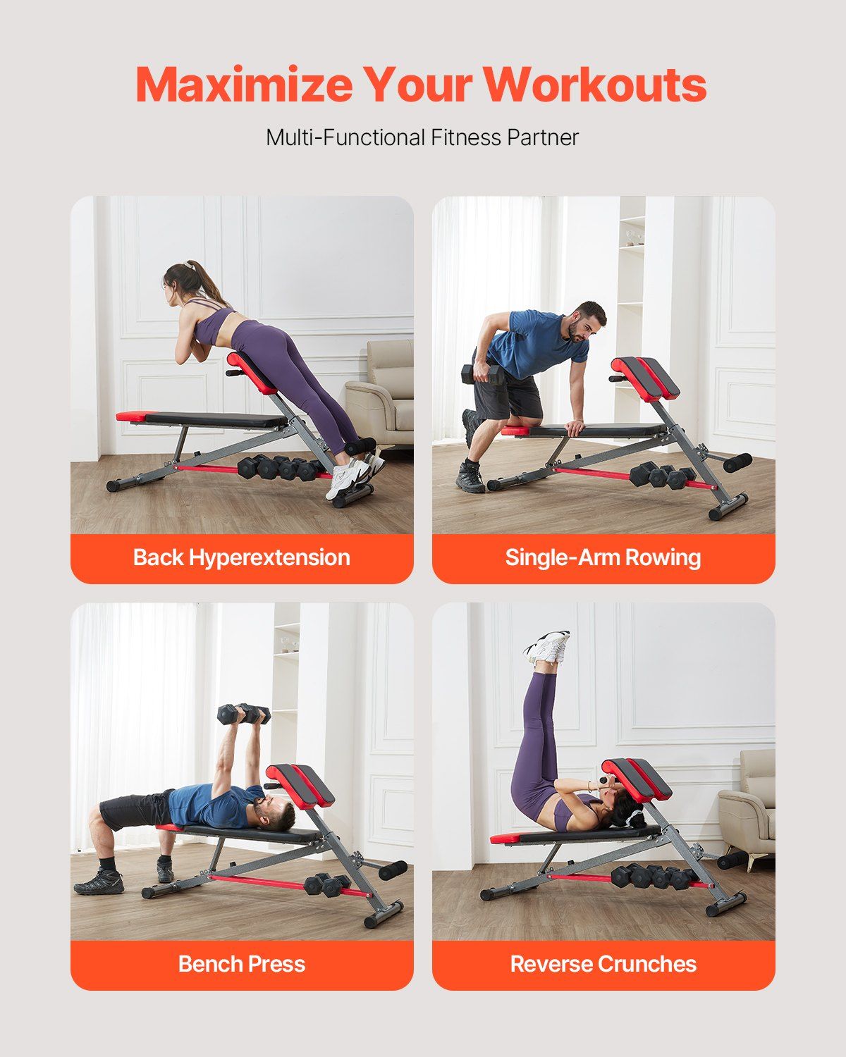 Multi-Functional Weight Bench for Full Body Workout, Roman Chair Hyperextension Bench, 660 lbs Adjustable Extension Equipment for Back Arm Core Ab Workout, Sit Up Exercise Machine for Home Gym - Image 2