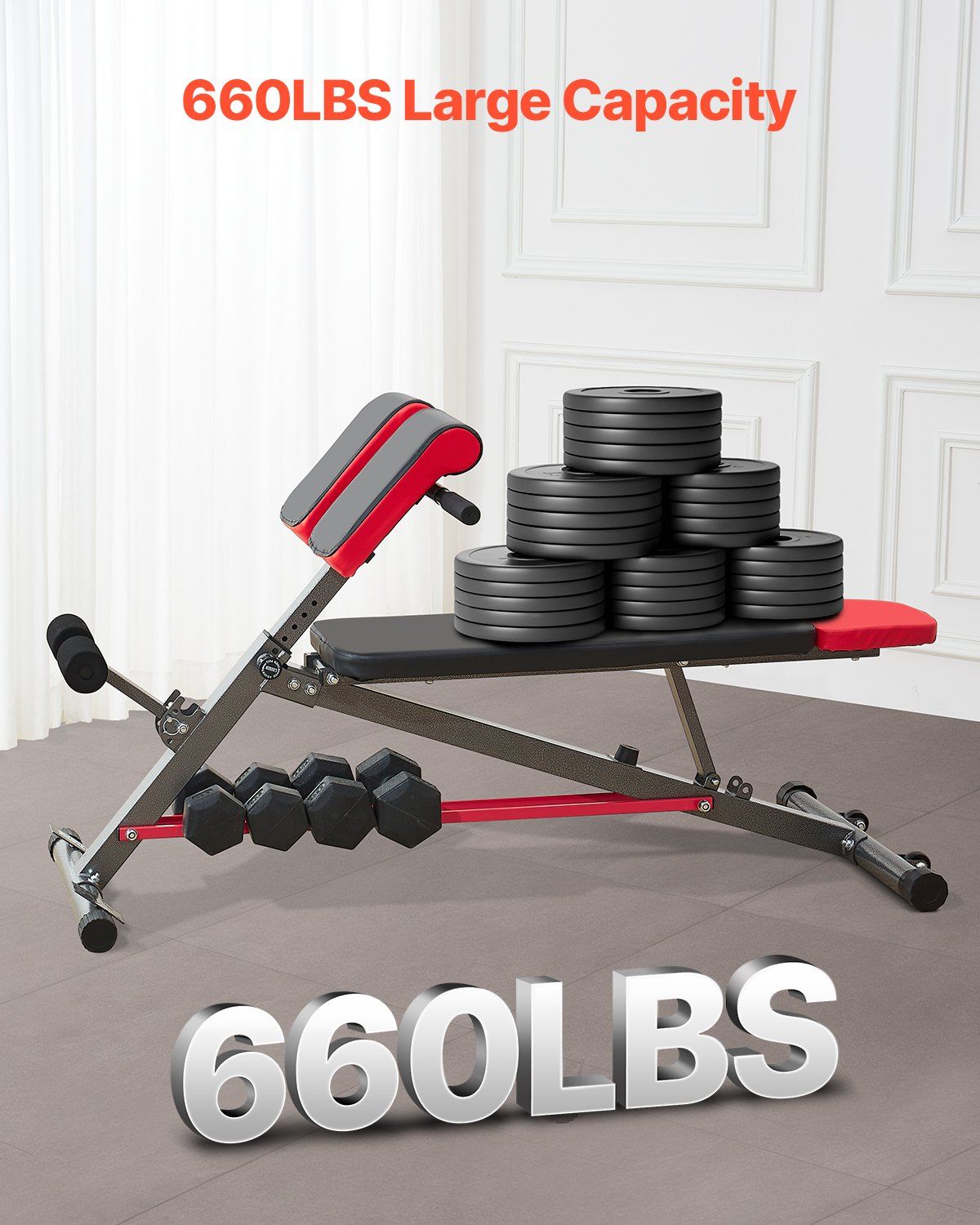 Multi-Functional Weight Bench for Full Body Workout, Roman Chair Hyperextension Bench, 660 lbs Adjustable Extension Equipment for Back Arm Core Ab Workout, Sit Up Exercise Machine for Home Gym - Image 3