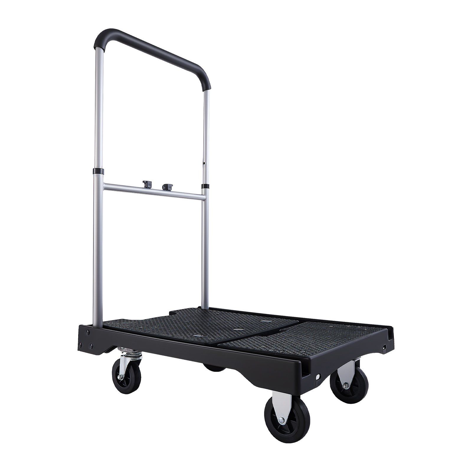 Foldable Push Cart Dolly, 149.69 kg Capacity, Folding Platform Truck with Swivel Wheels, Moving Platform Hand Truck Flatbed Cart, Adjustable Push Handle, for Easy Storage, 680 x 495 x 115 mm - Image 1