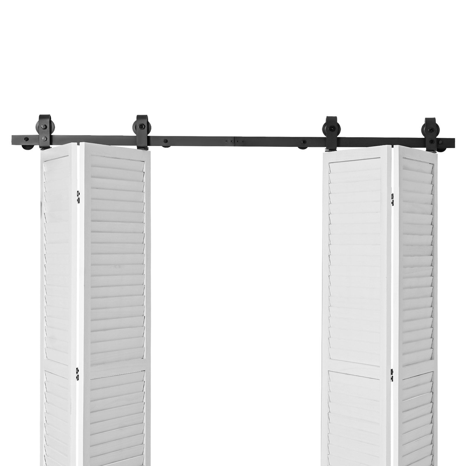 Bi-Folding Sliding Barn Door Hardware Track Kit, 76