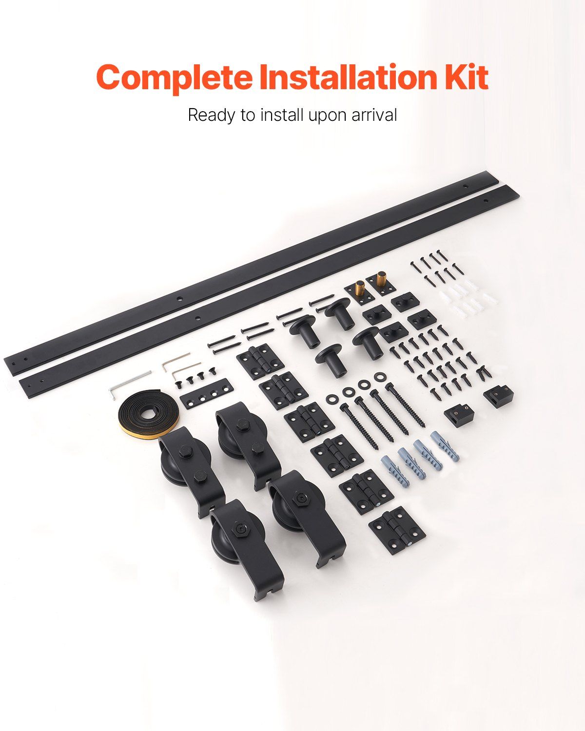 Bi-Folding Sliding Barn Door Hardware Track Kit, 76