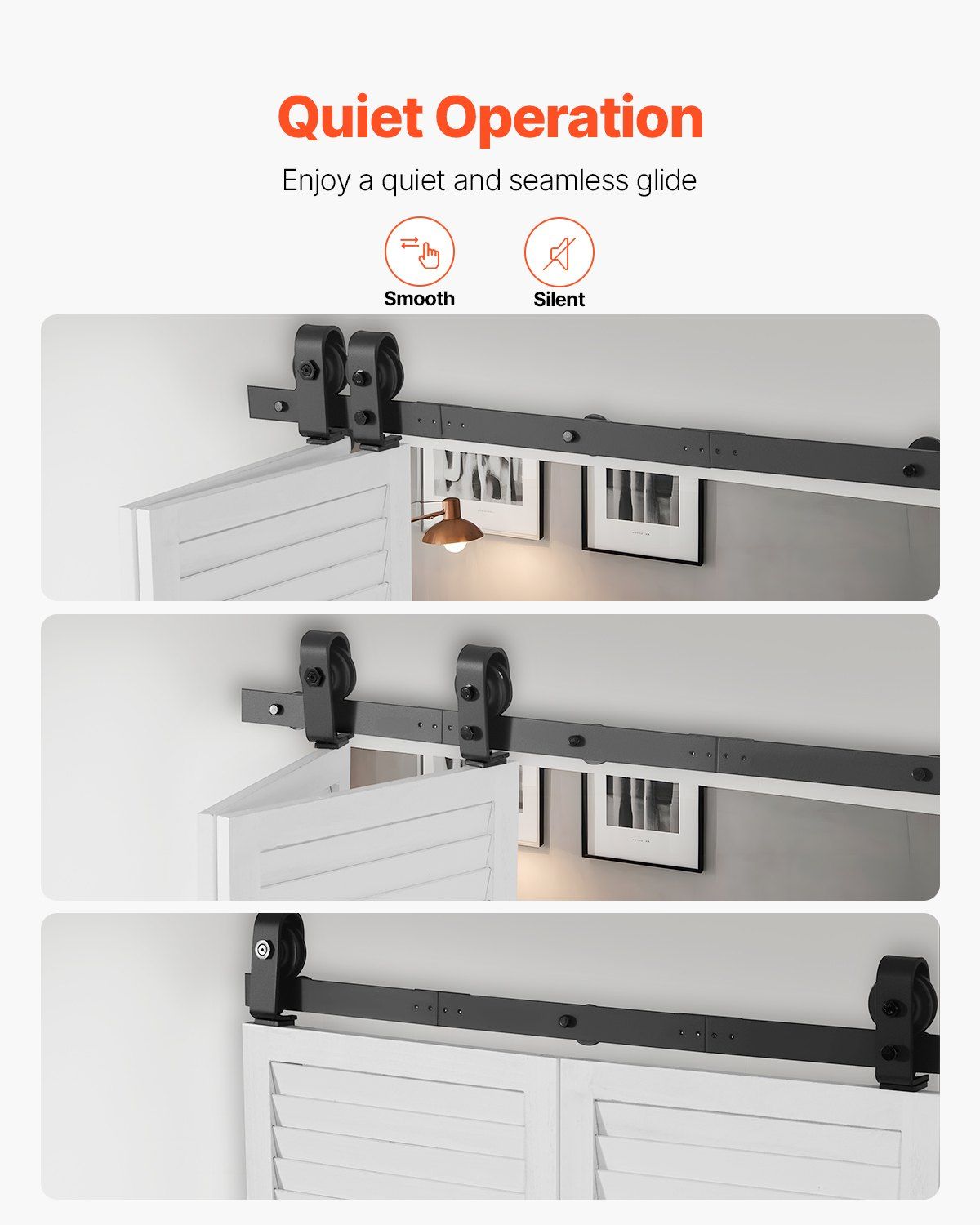 Bi-Folding Sliding Barn Door Hardware Track Kit, 36