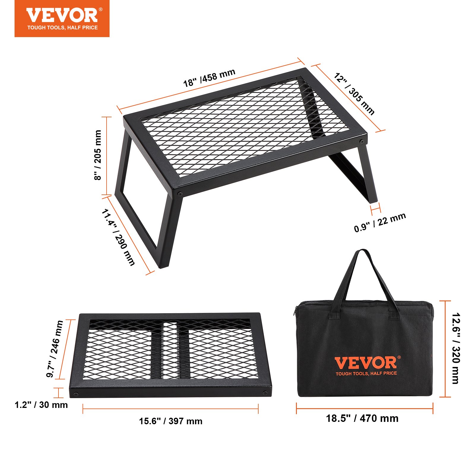 Folding Campfire Grill Portable Camping Fire Pit Steel Outdoor BBQ Picnic - Image 7
