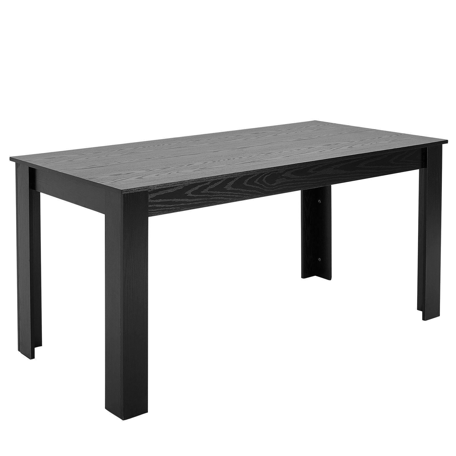 Rectangle Dining Table, 63 inch Length Large Wood Tables for 4-6 Person, Modern Dinner Furniture, Conference Desk Supporting for 330LBS, for Home Kitchen Living Room, Black(Only Table) - Image 1