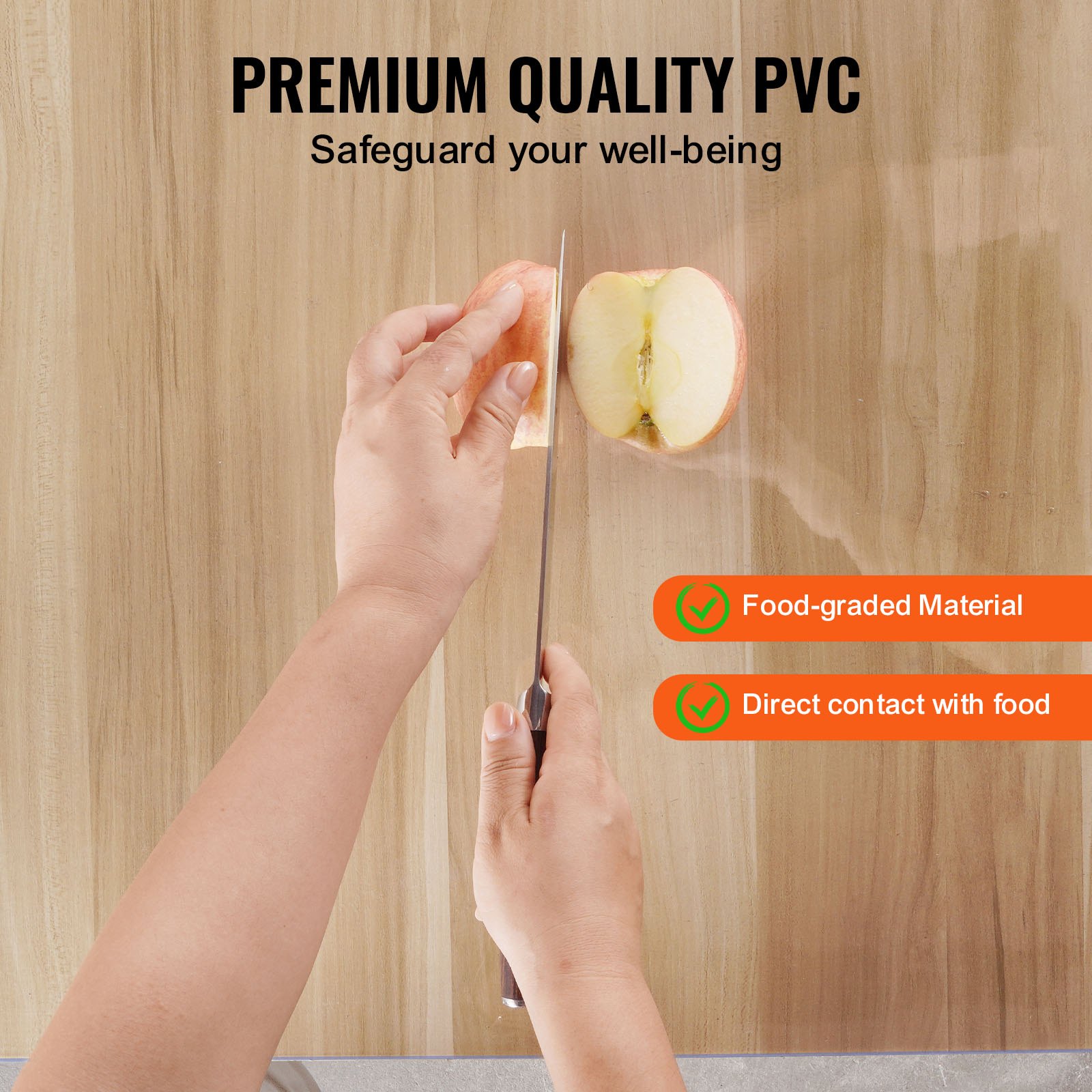 Plastic Table Cover, 42 x 60 Inch 2.0 mm Thick Clear Table Protector, Rectangle PVC Desk Mat, Waterproof & Easy Cleaning Desk Pad Tablecloth, for Office Dresser Dining Room Table Night Stand - Image 3