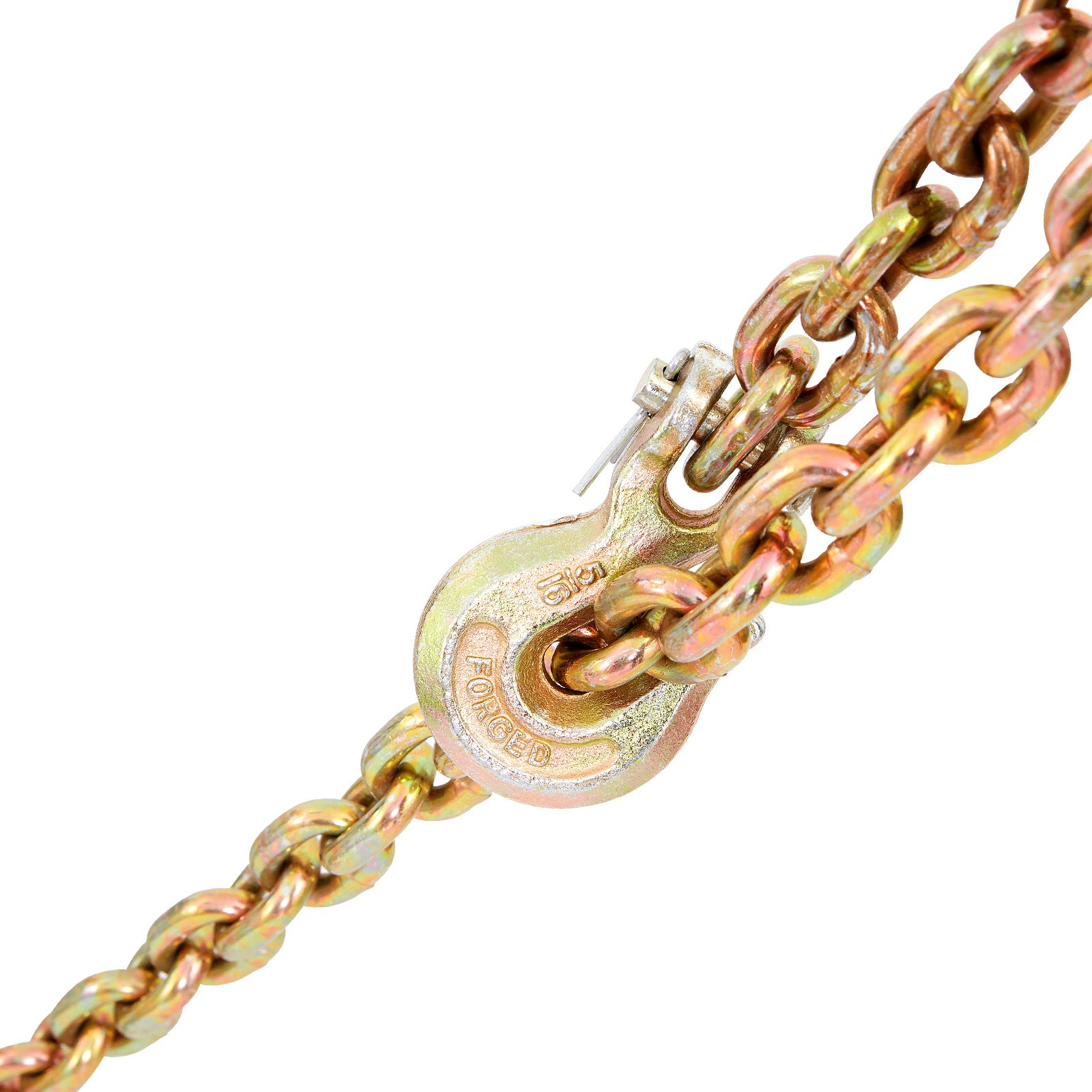 Transport Binder Chain, 2222 kg Working Load Limit, G80 Tow Chain Tie Down with Grab Hooks, DOT Certified, Galvanized Coating Manganese Steel for Dock Factory Construction Site - Image 1