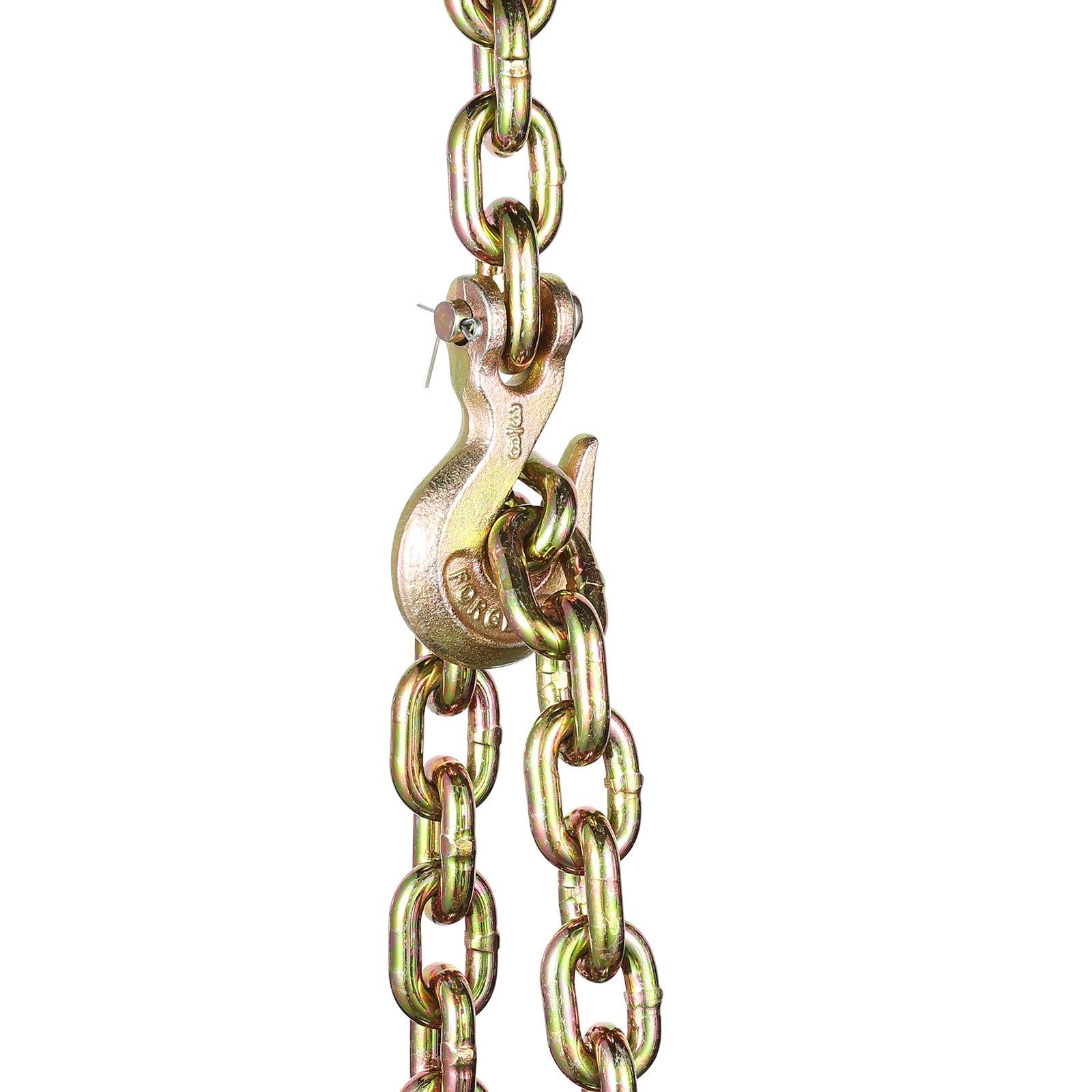 G80 Transport Binder Chain, 10 mm x 316 cm Tow Chain with Clevis Grab Hooks, 3.22T Safe Working Load, Heavy Duty Trailer Logging Chain for Transporting Towing Truck Tie Down Binding Equipment - Image 1