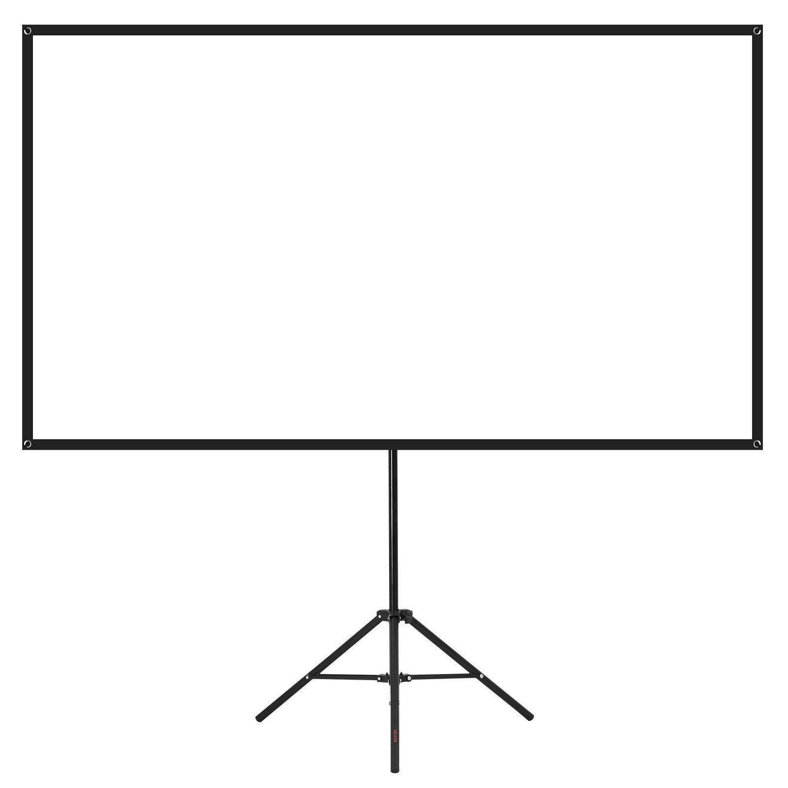 Projector Screen with Stand, 80 Inch 160° Wide Angle Indoor Outdoor Projection Screen, 16:9 4K HD Wrinkleless Portable Tripod Screens with Carry Bag, for Movie Home Theater Office Presentation - Image 1