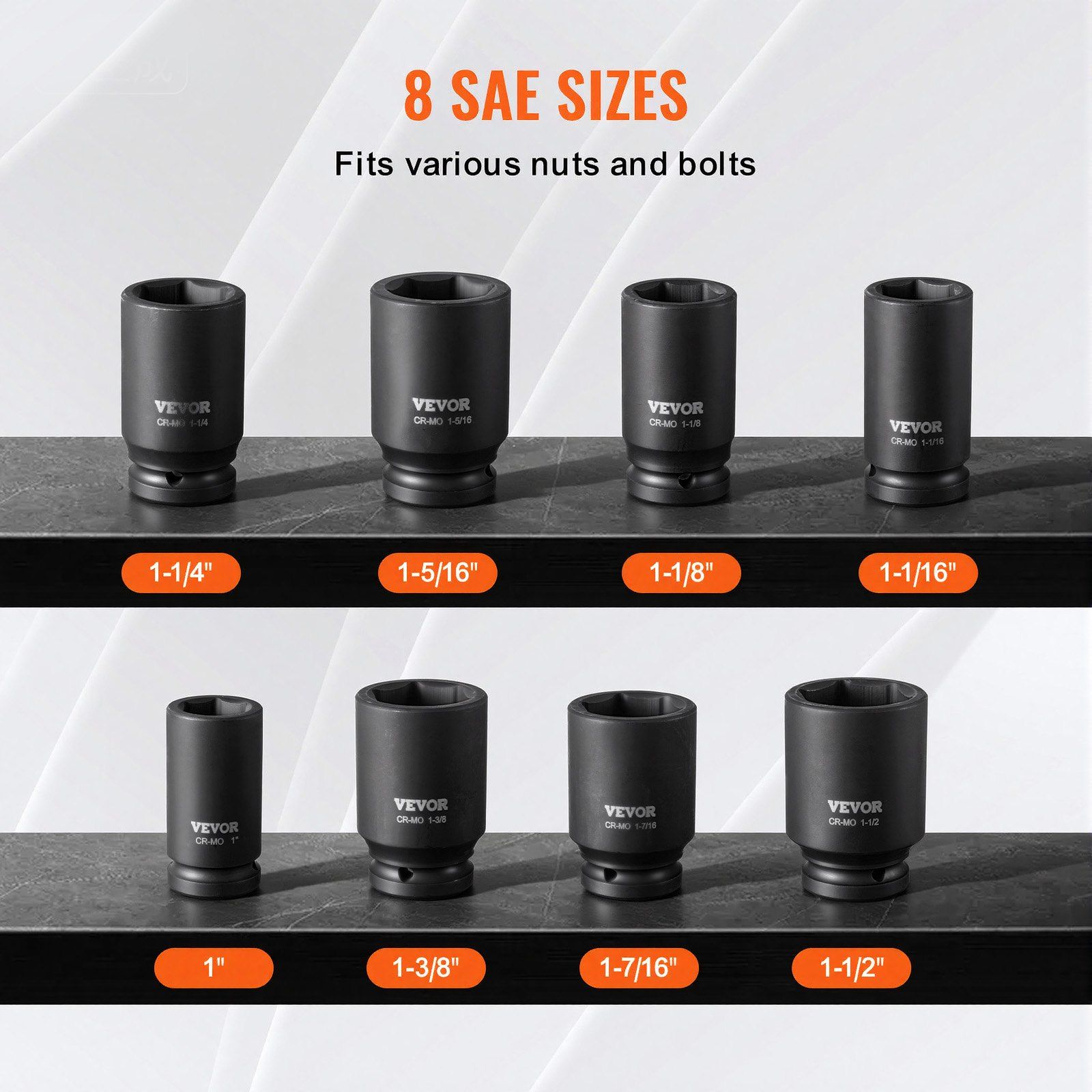 Axle Nut Impact Socket Set, 3/4