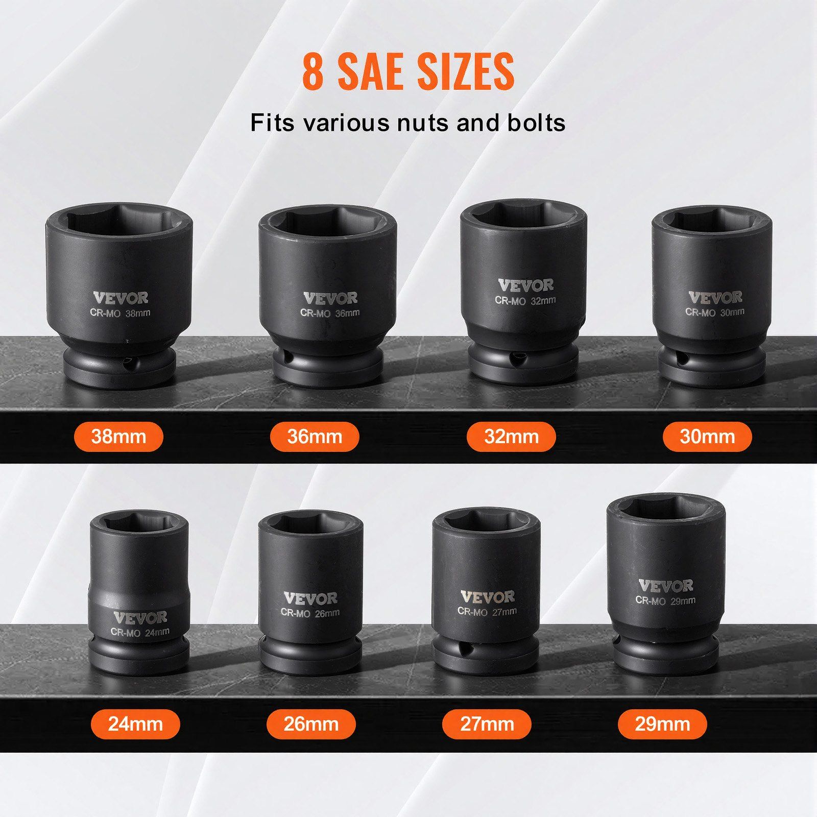 Axle Nut Impact Socket Set, 3/4