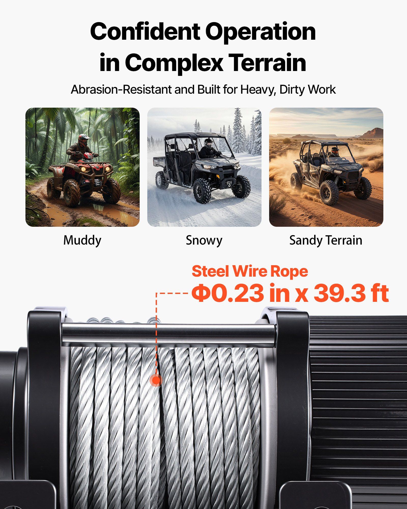 2041 kg Electric Winch, 12V DC ATV/UTV Winch with Φ6 mm x 12 m Steel Wire Rope, Wireless & Wired Remote Control, IP54 Waterproof, Roller Fairlead Mount Plate for Towing ATV UTV Off-Road - Image 3