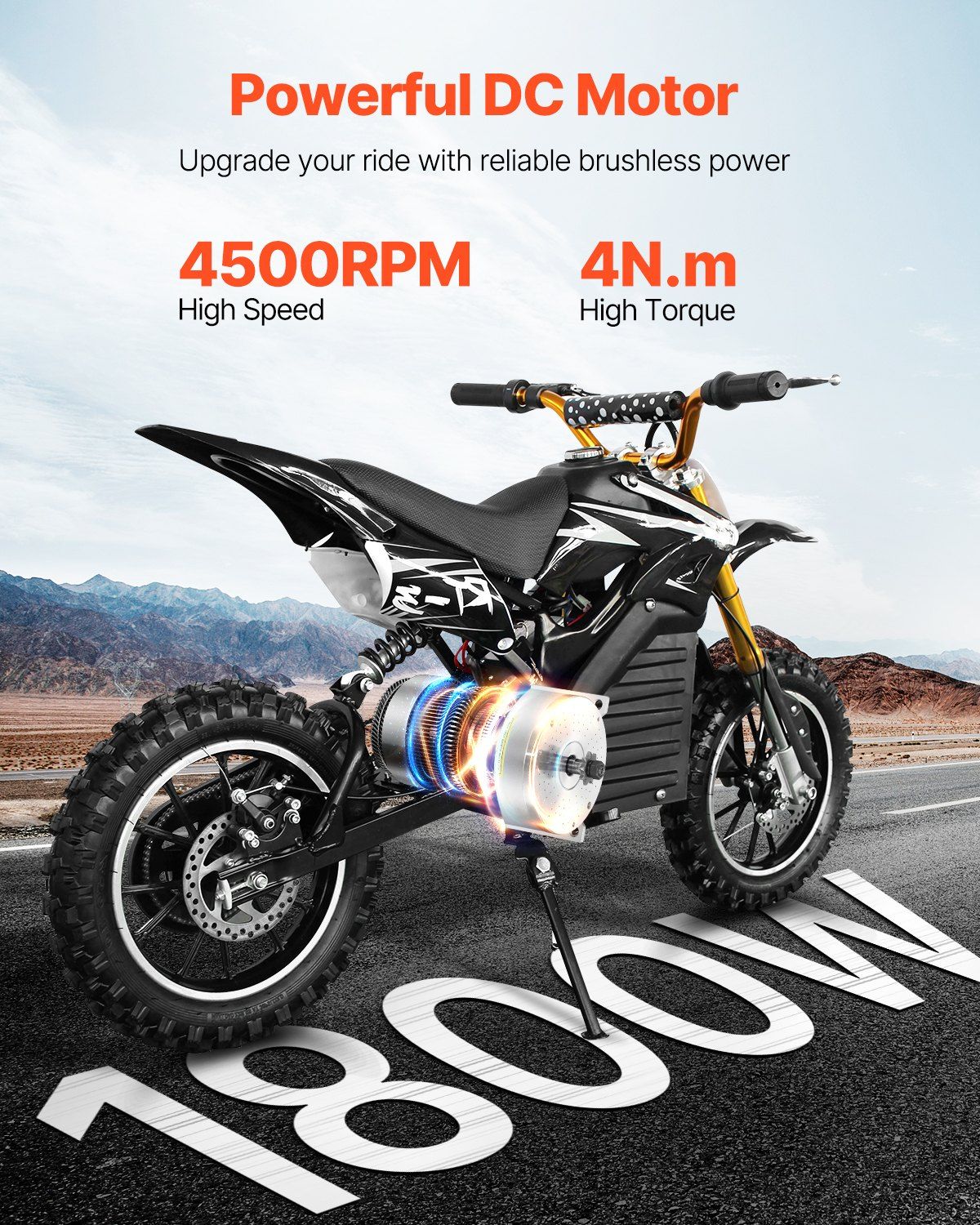 1800W Electric Brushless DC Motor Kit - 48V 4500rpm Motor with Upgraded Speed Controller and Throttle Grip Kit for Go Karts E-Bike Motorcycle Scooter DIY - Image 2