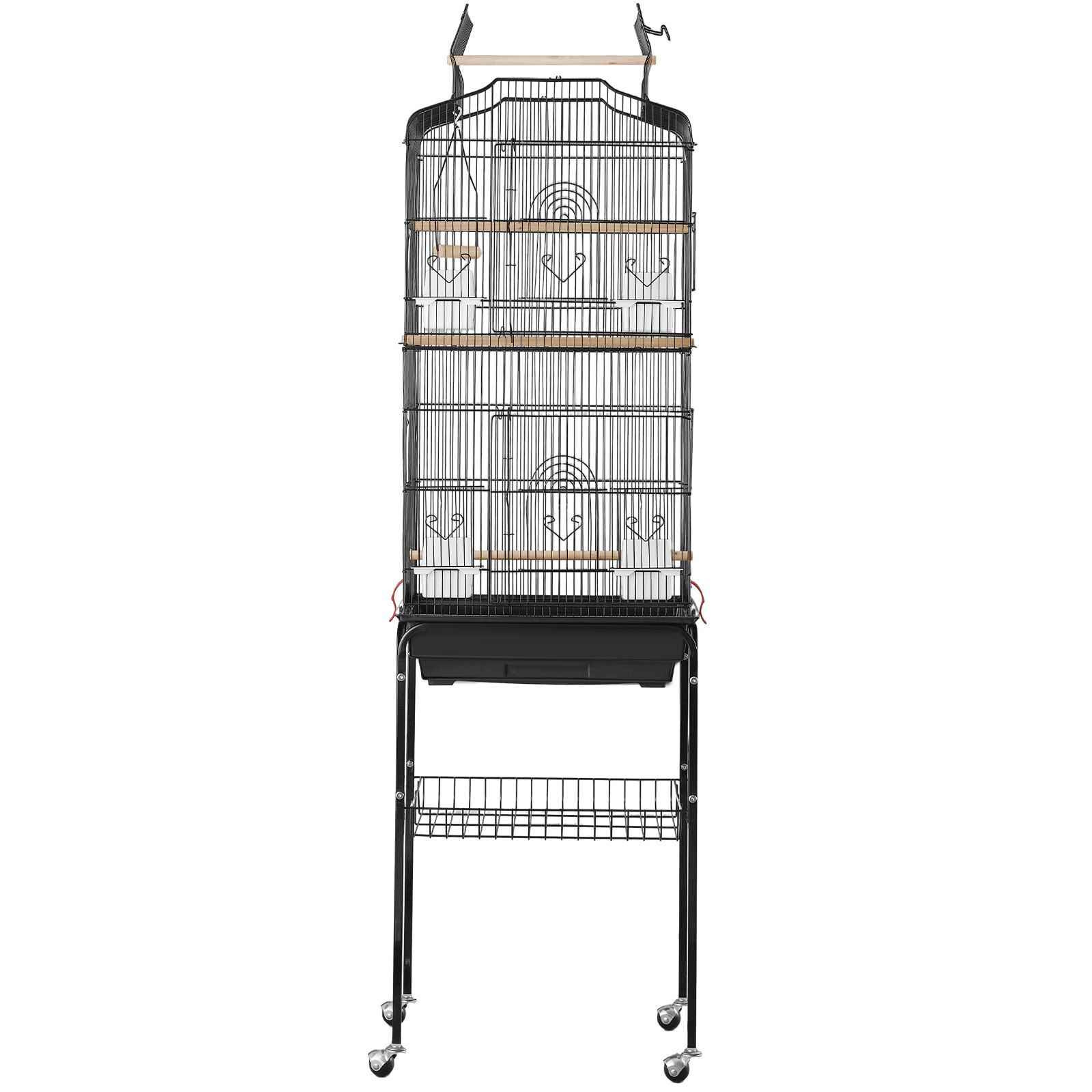 Large Bird Cage, 62 in, Open Top Parakeet Cage with Rolling Stand,  Steel Bird Flight Cage with Removable Tray, Budgie Birdcage with 4 Perches, Parrot Cage for Lovebirds Cockatiels Pet Toy - Image 1
