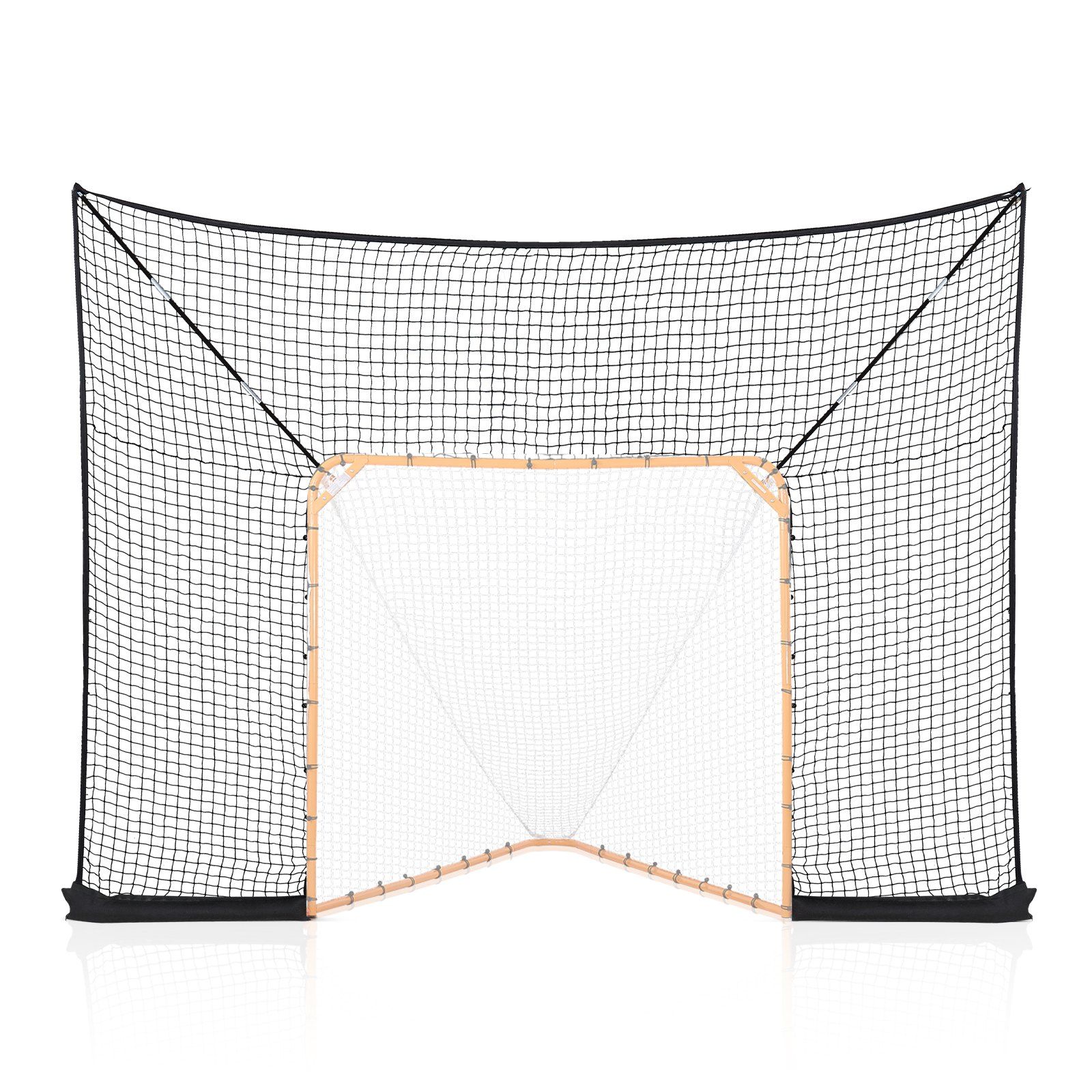 Hockey and Lacrosse Goal Backstop, 12x9 ft Lacrosse Net with Extended Coverage, Quick Easy Setup Complete Accessories Training Net, Backyard Lacrosse Equipment, for Youth Adult (NET ONLY) - Image 1