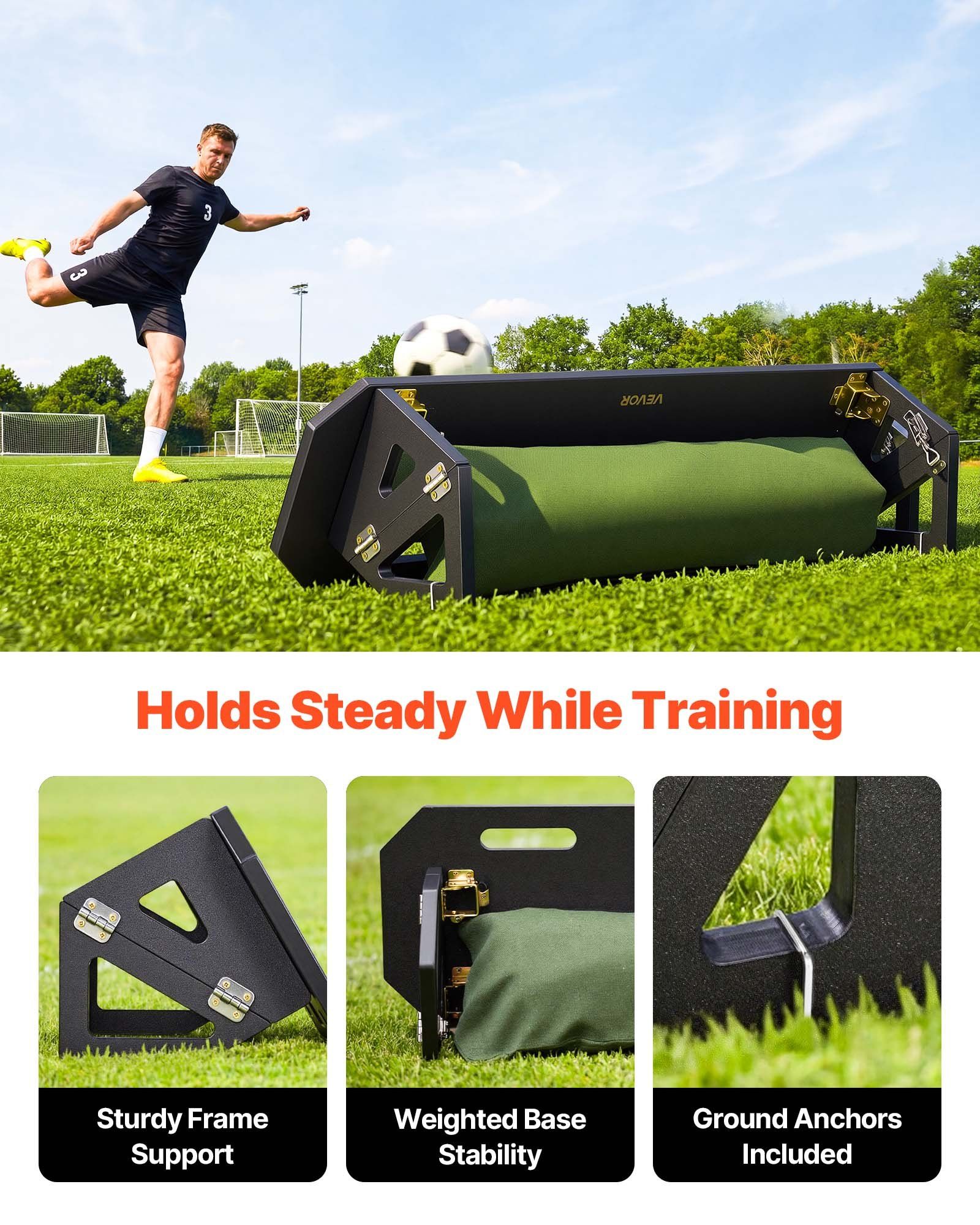 Soccer Rebounder Board, 1000 x 300 mm Portable Soccer Rebound Wall, HDPE Sports Kick Back Trainer, 3 Adjustable Angles, Easy Setup Ball Practice Training Equipment for Passing & Reaction Skills - Image 4