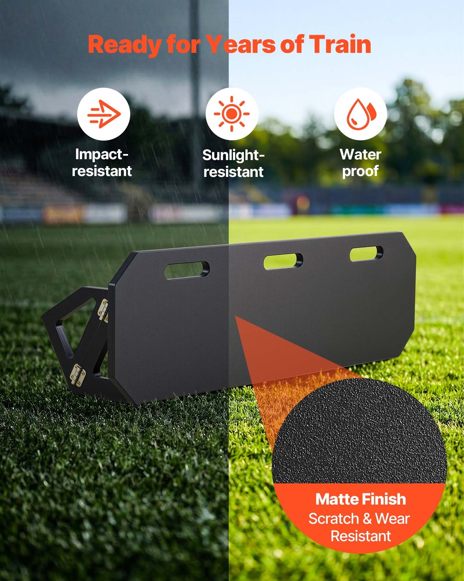 Soccer Rebounder Board, 1000 x 300 mm Portable Soccer Rebound Wall, HDPE Sports Kick Back Trainer, 3 Adjustable Angles, Easy Setup Ball Practice Training Equipment for Passing & Reaction Skills - Image 5