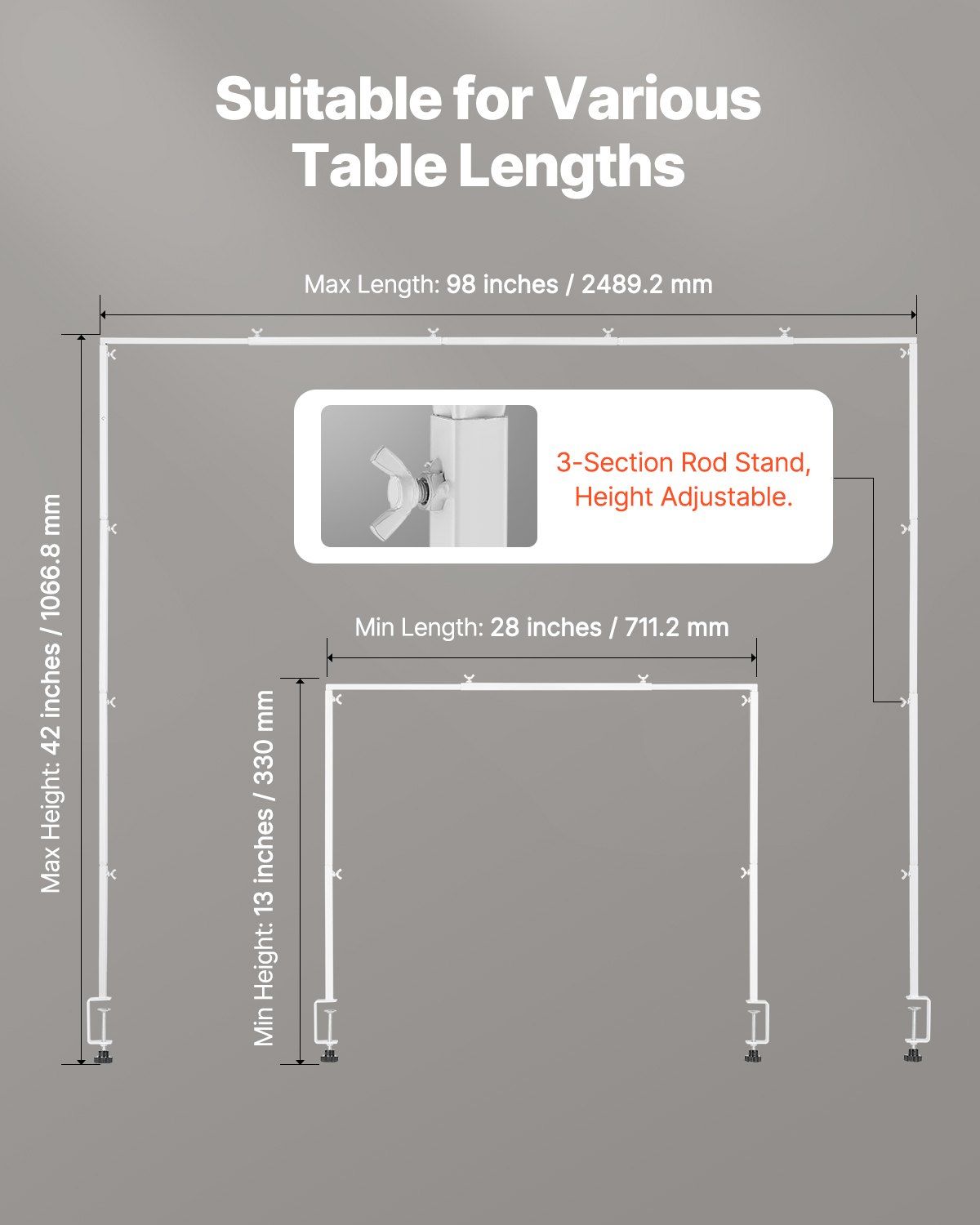 Over The Table Rod Stand with Clamps, 13